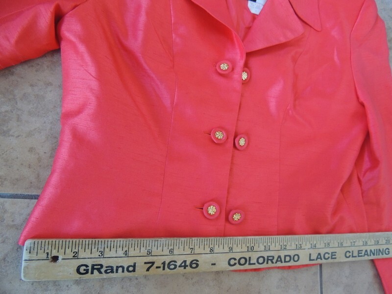 Vintage Designer Blazer Womens Orange Rina Rossi, s. 12 See Measurements Button