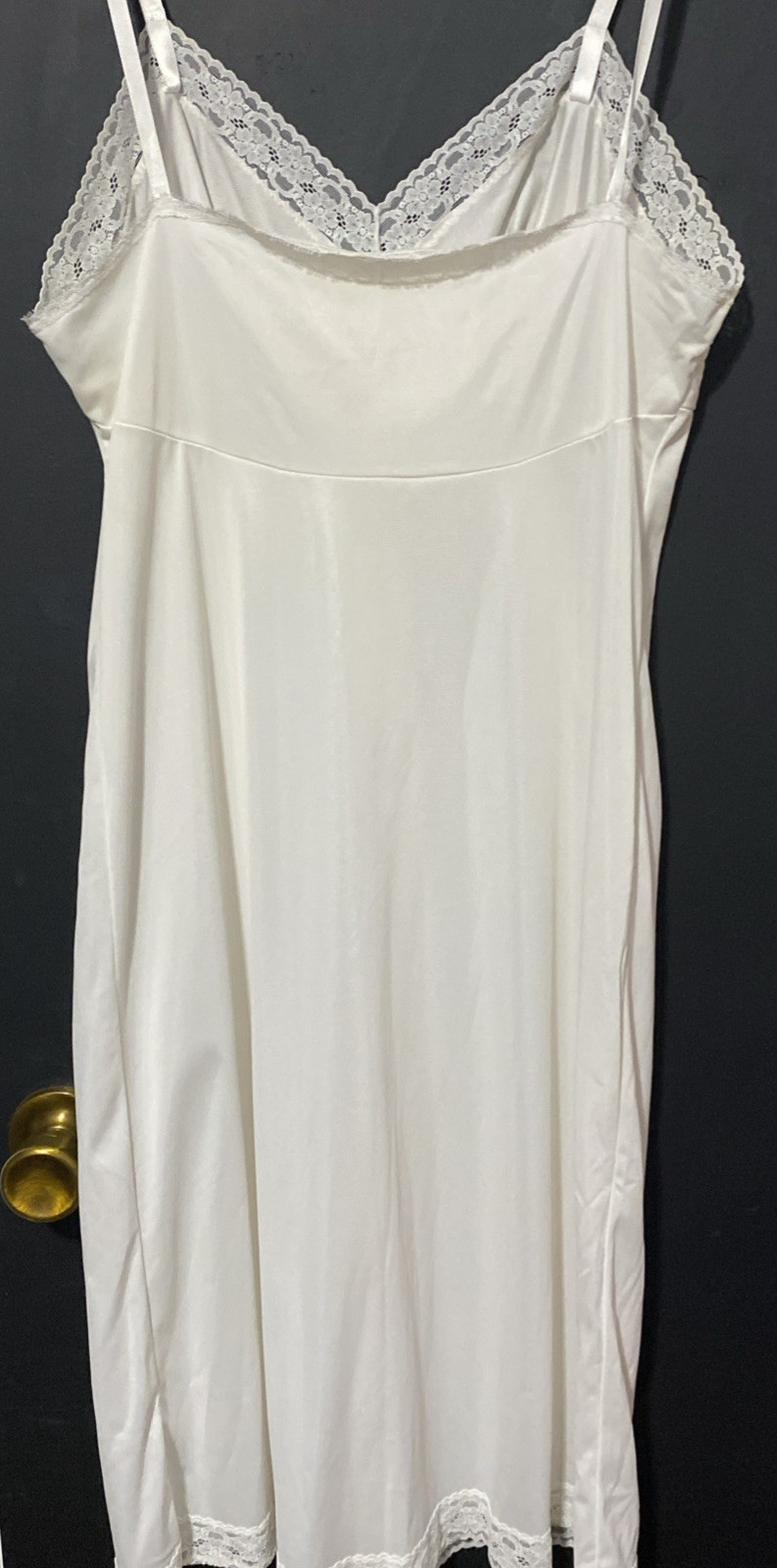 VTG Vanity Fair 10-103 Sz 36 Semi-Sheer White Nylon Lace Trim 24″ Rockabilly