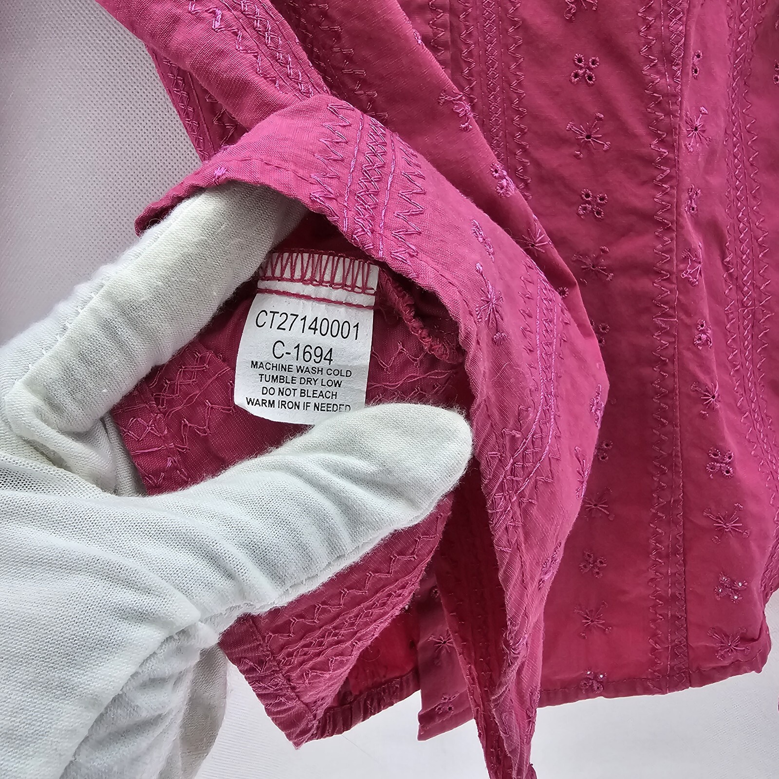 Vintage Cruel Girl Women Size L Pink Cotton Button-Down Longsleeves Shirt