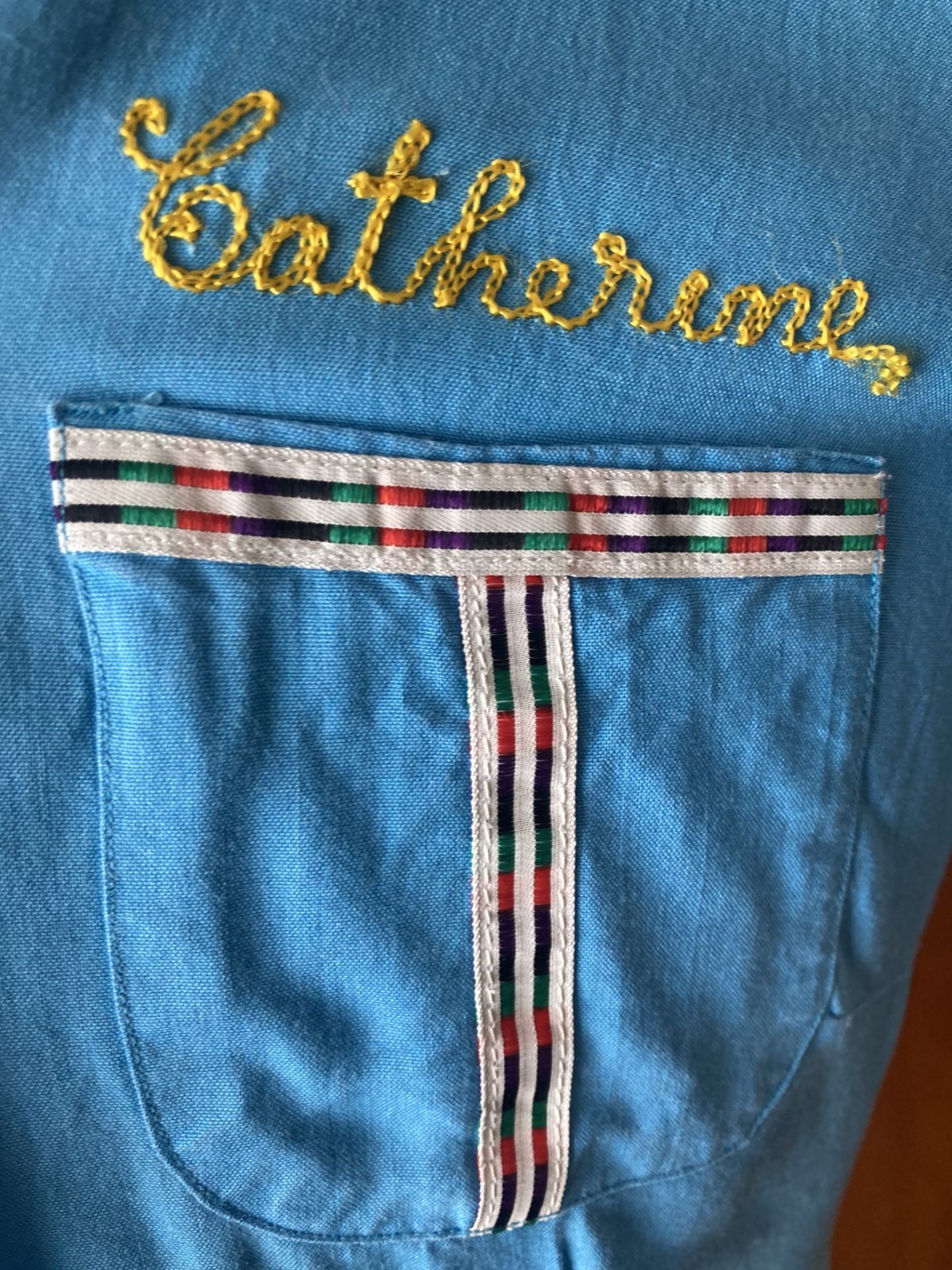Vintage rockabilly gabardine women’s bowling shirt (M) VLV!