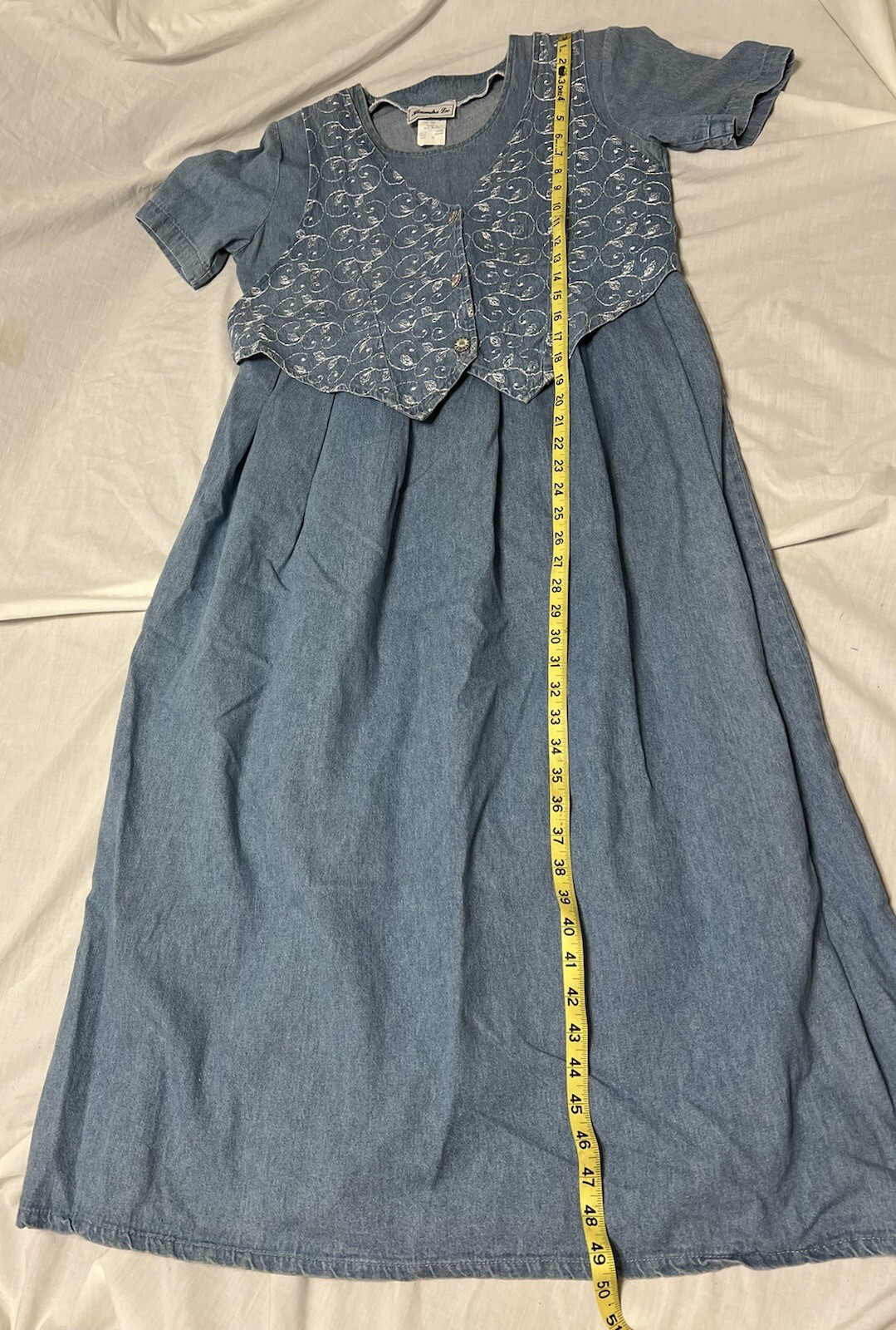 Alexandra Lee Vintage Maxi Denim Dress Womens sz 12