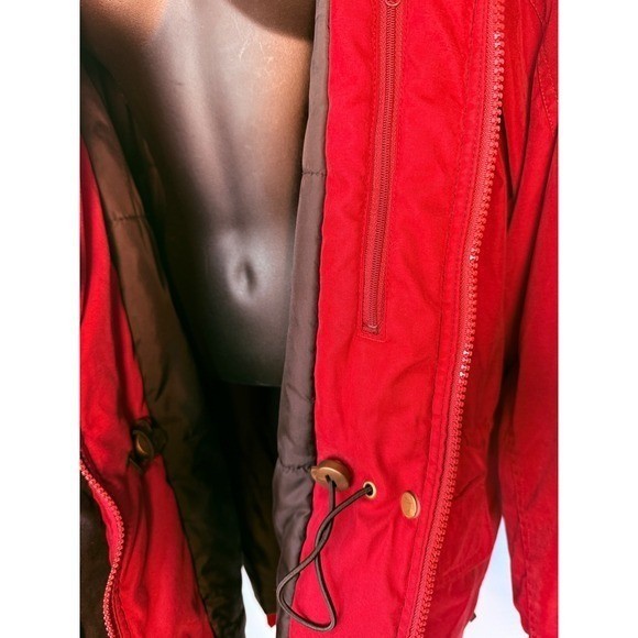 Woolrich Vintage Red Hooded Parka Jacket Women XL Ski Snowboard Cabincore Coat