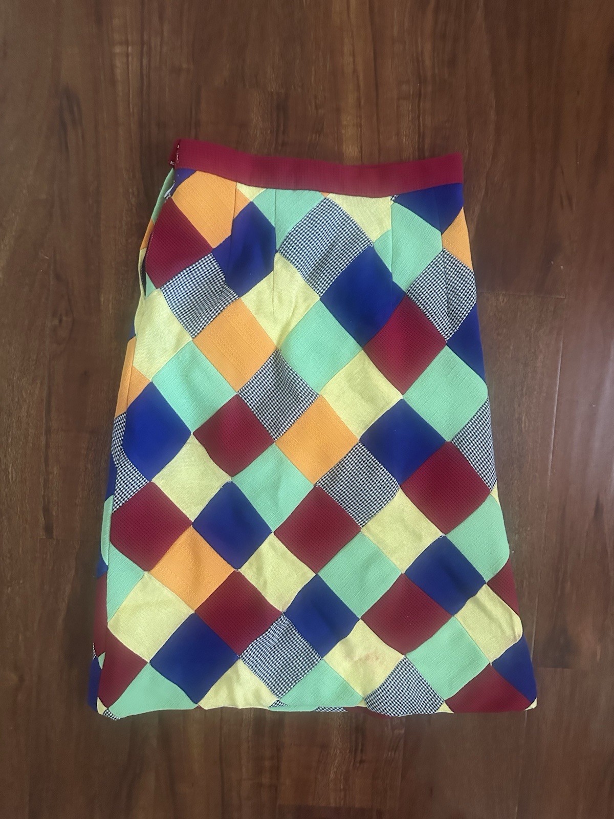 VTG 60s/70s Handmade Patchwork Quilt A-Line Side Zipper Skirt Hippie Size XS-S
