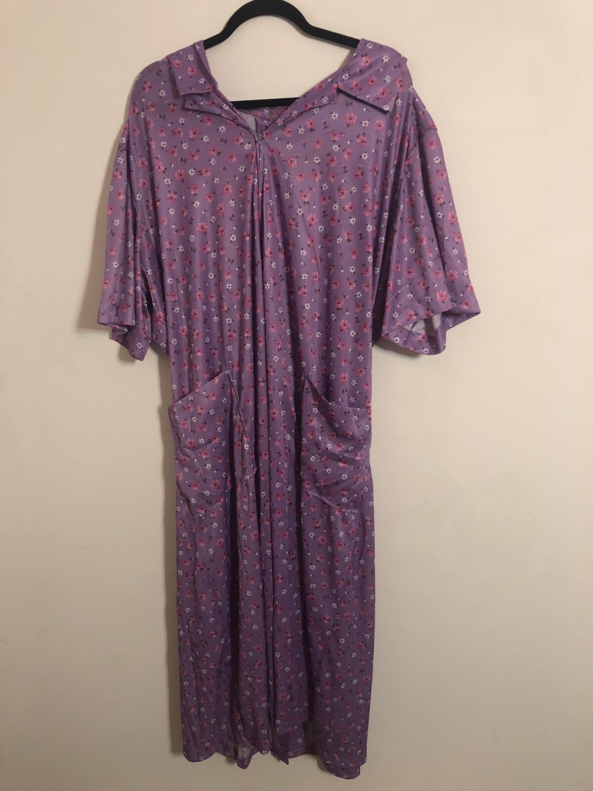 Vintage Ina Carol Secretary House Dress Size 3X Floral Lavendar