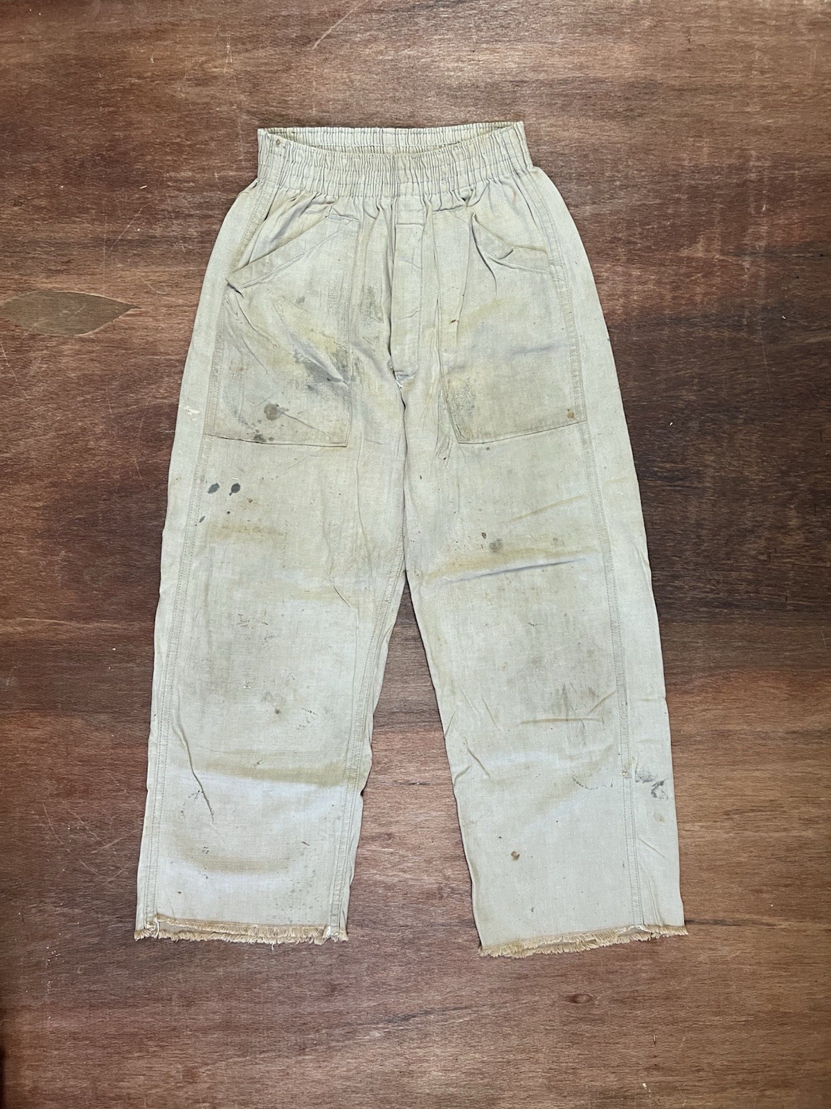 Vintage DRY ROT 40s 50s Wide Leg Cotton Canvas Distressed Pants (24”-26” Waist)