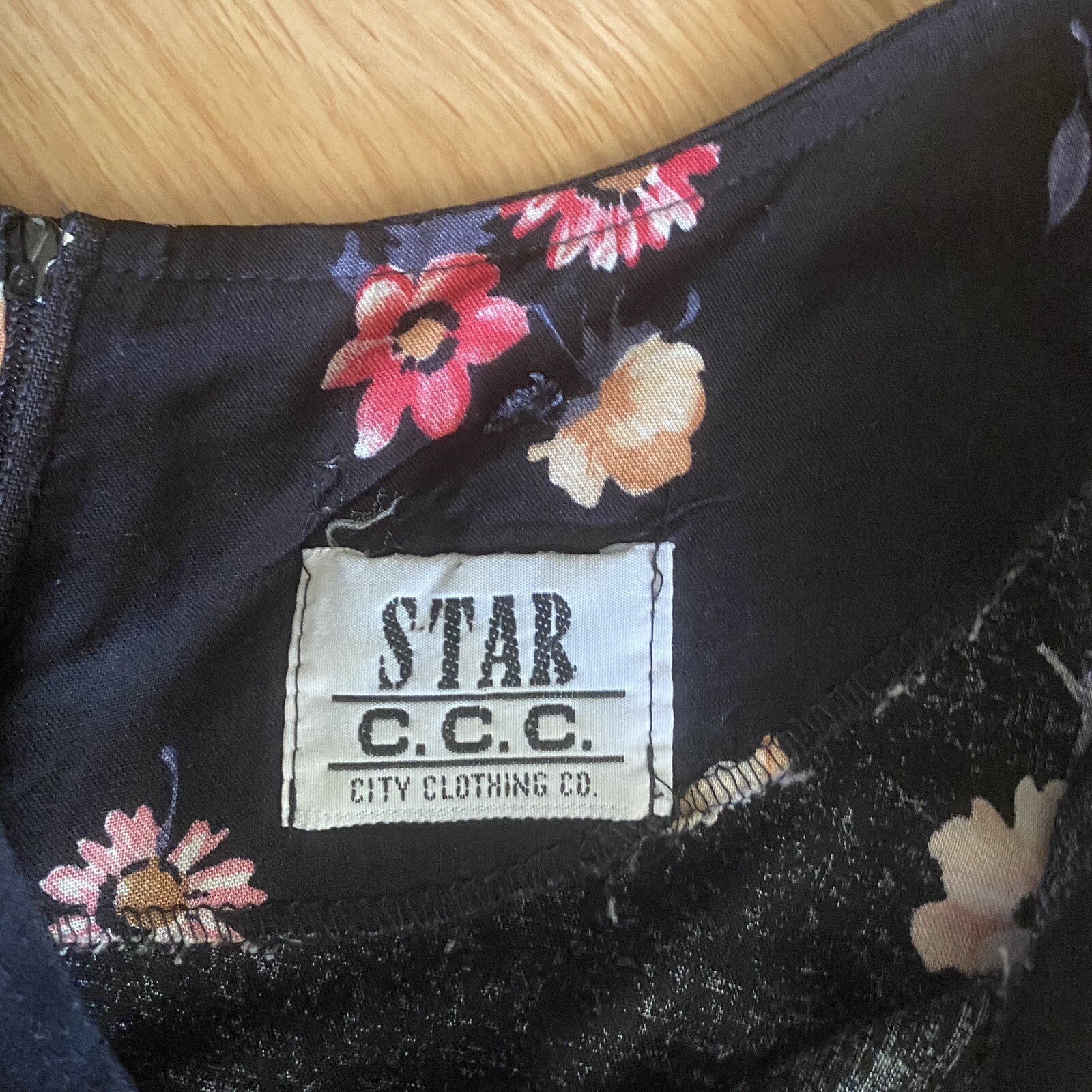 Vintage Star City Clothing Co. Dark Floral Sheer Mini Dress Medium