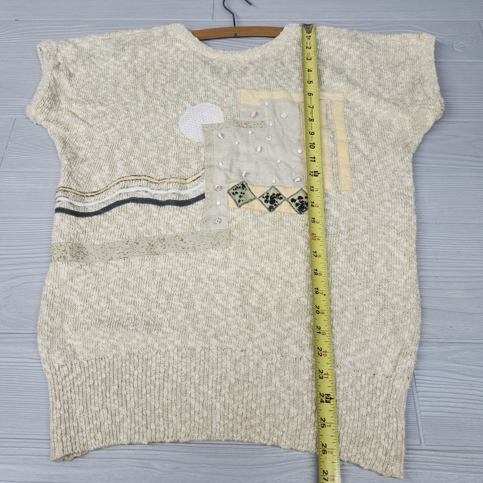 Vintage 20ANS By Mariea Kim Tan Sea Shell Sweater Womens Large