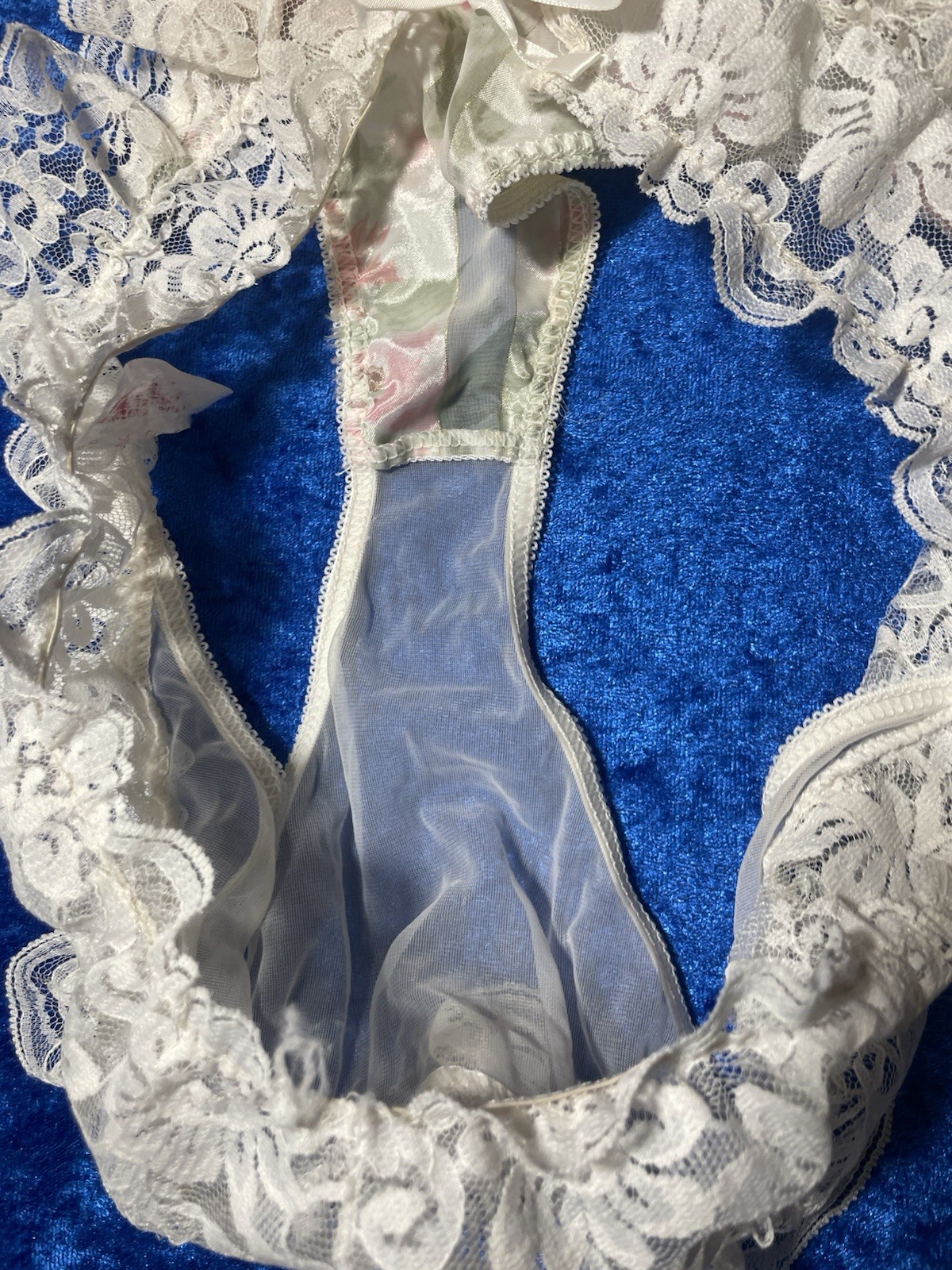 Vintage Jessica Intimates Lingerie Set Frilly Lace Camisole Panties Mesh Sissy