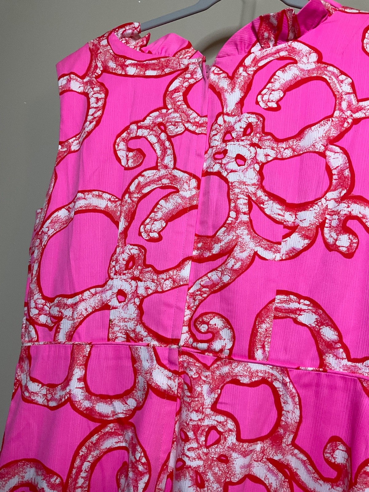 HOALOHA HAWAII 1970 VINTAGE ABSTRACT PINK/RED MAXI DRESS EXC.20” BUST NO SIZE