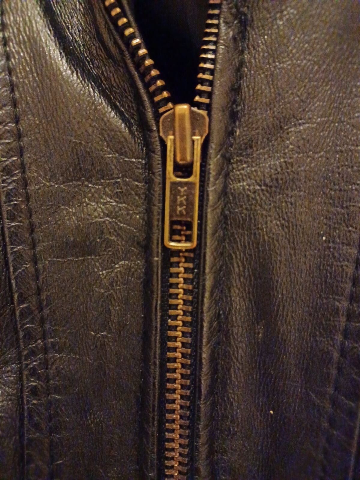 Vintage 90s YKK LEATHER DRAW STRING JACKET Women’s Meduim Long 32″