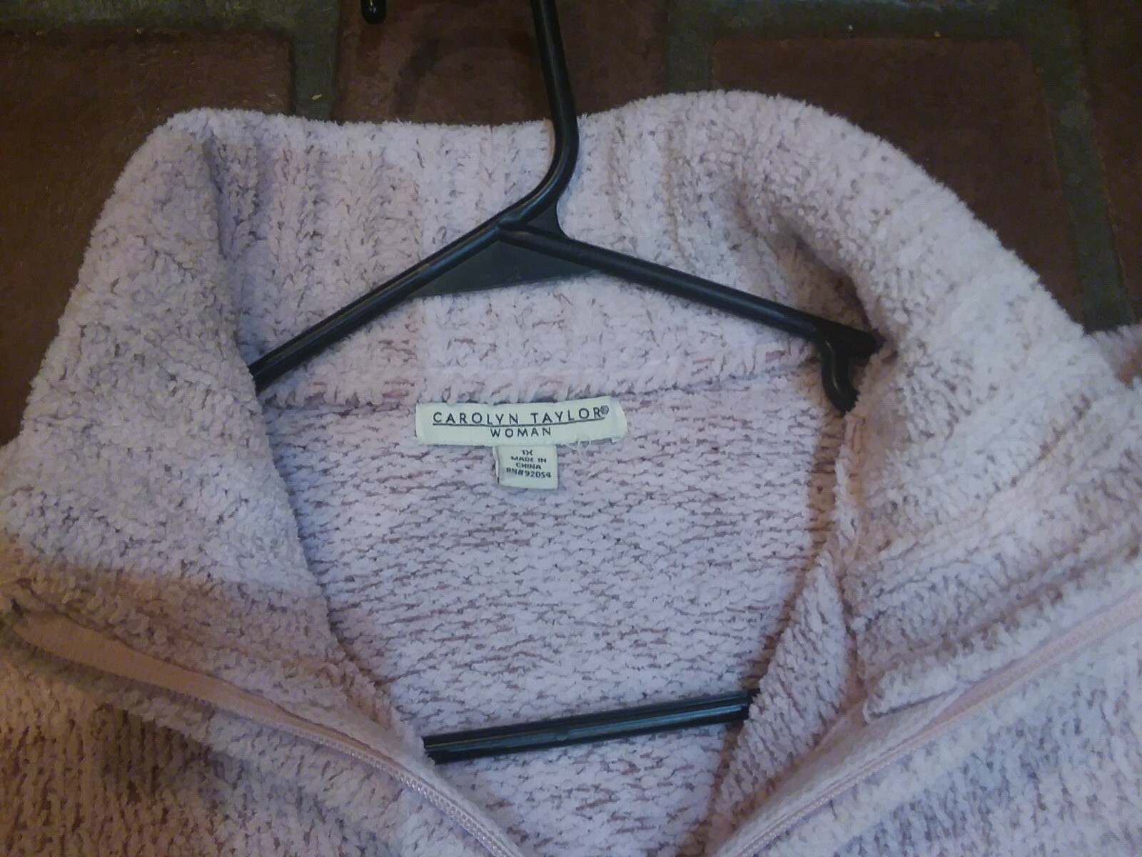 Carolyn Taylor Pale Rose Color Zip Up Ladies Sweater Cardigan Super Soft Size 1X