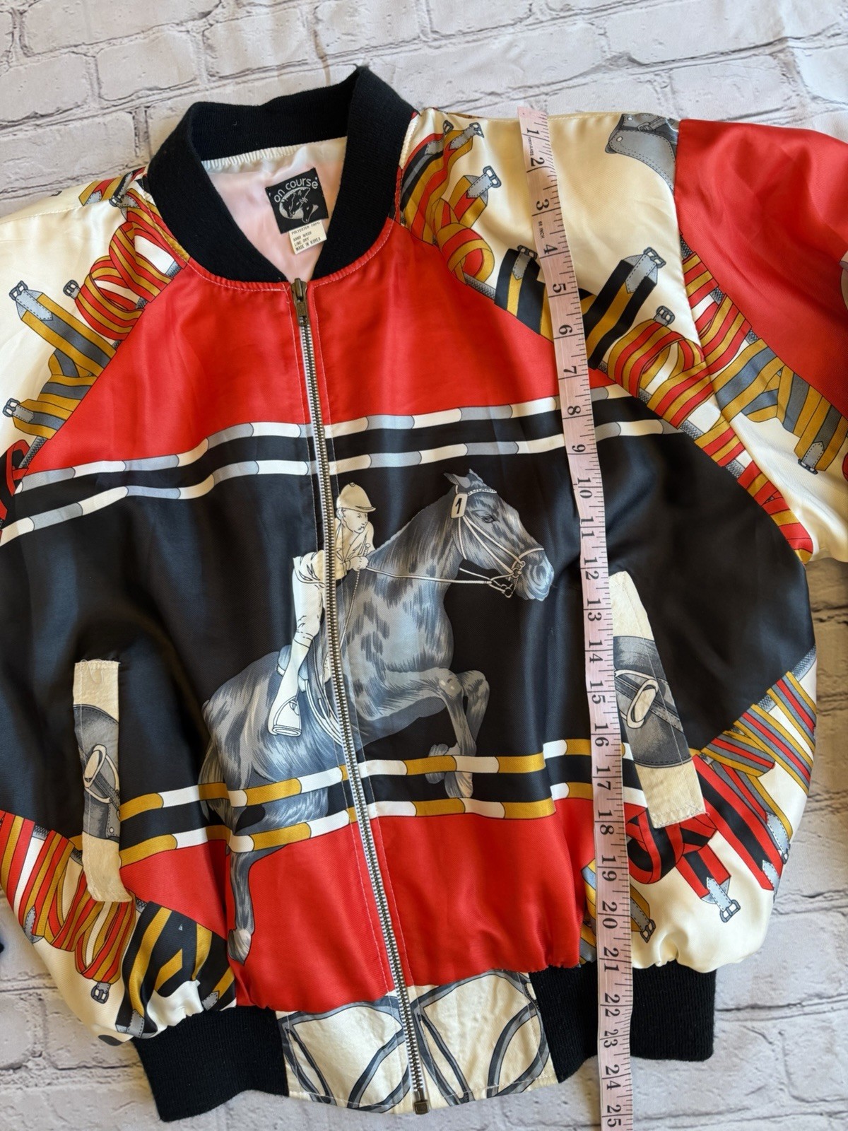 Vintage 1980s Equestrian Bomber Jacket On Course Miller’s Womens Med. EUC Horse