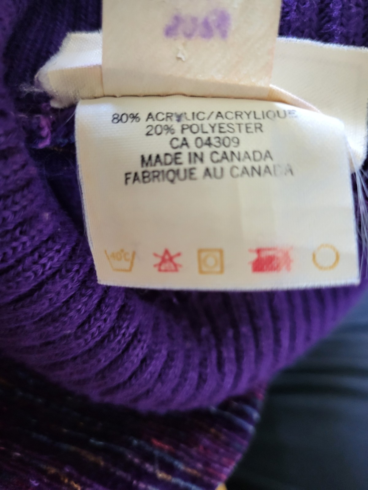 Vintage Carlyle Dress Midi Purple Striped Velour Long Sleeves Sz 14
