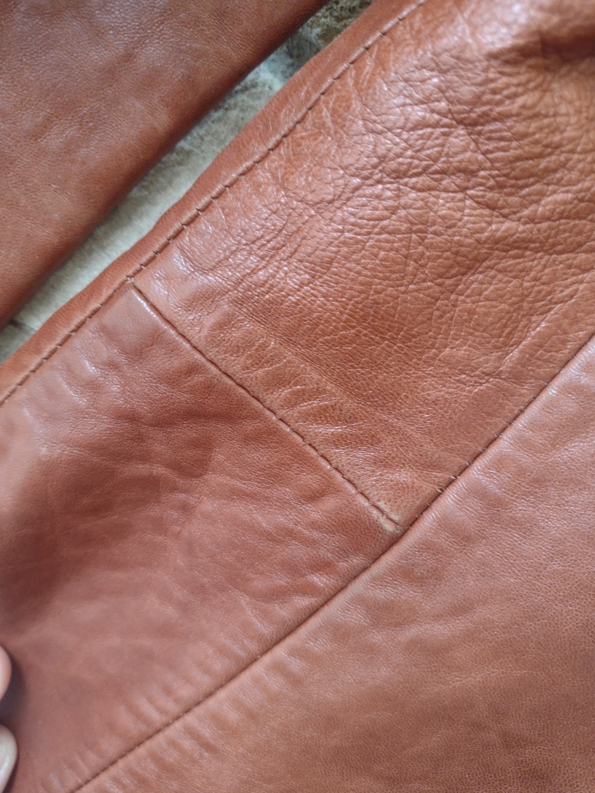 Vintage 70s Remy Lambskin Leather Jacket Cognac Brown Distressed Size S/M