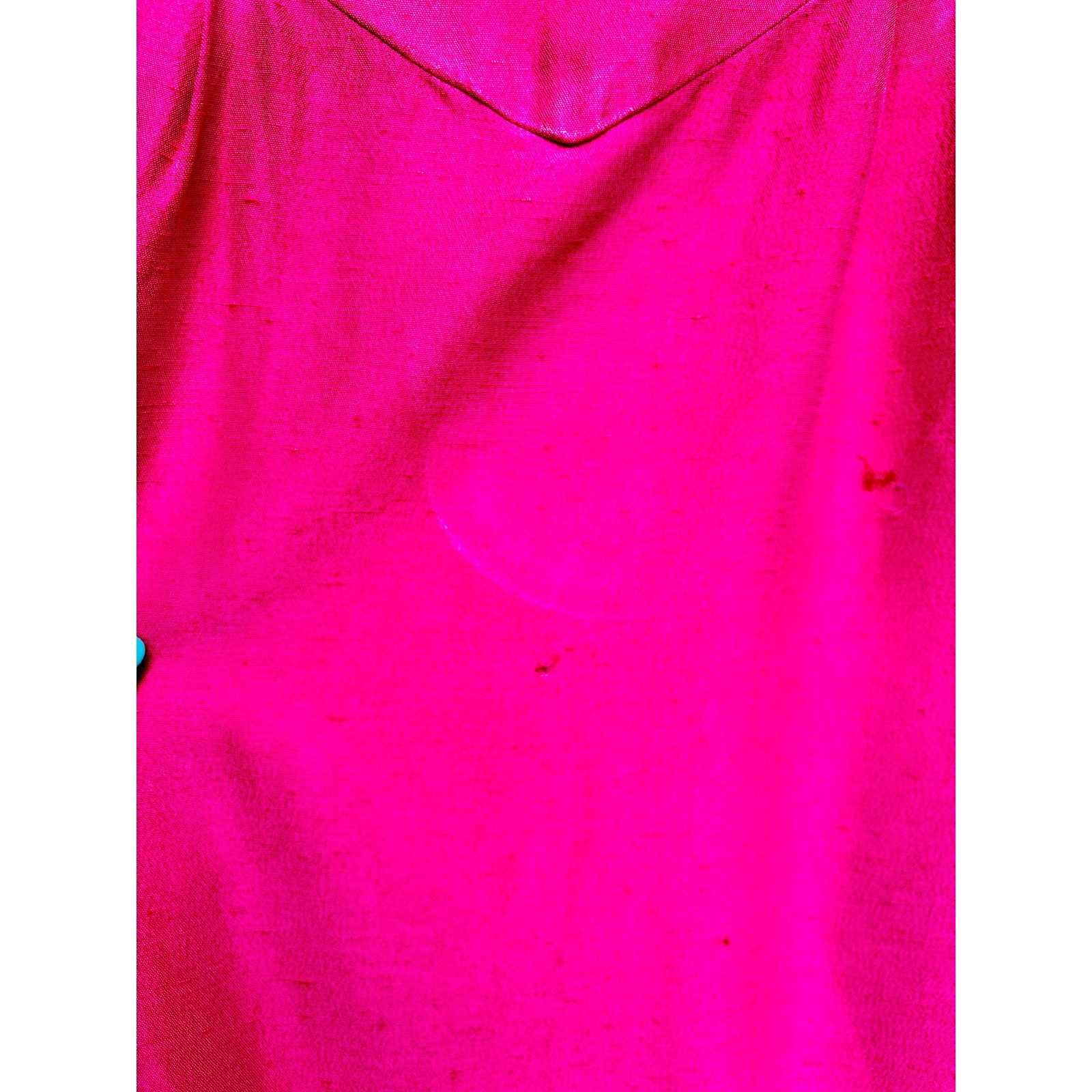 Vintage 1990s Watters Hot Pink Evening Gown Braided Neckline Midi Dress AS IS