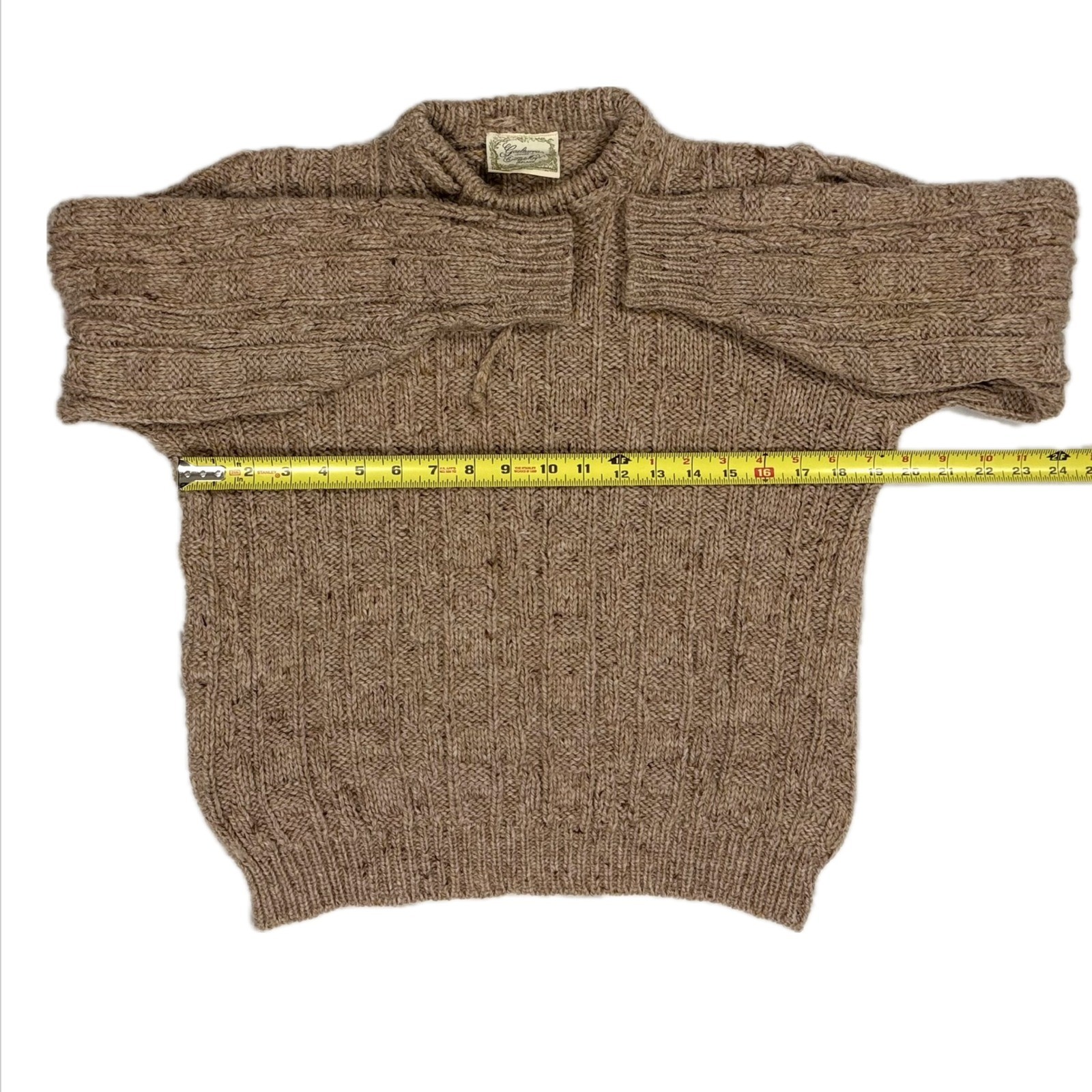 Gaelterra Woolmark loomed in Ireland New Wool light brown knit women’s 38 small