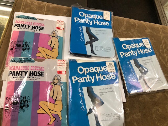 Lot of 5 Vintage Nylon Pantyhose & Thigh Hi Stockings ZAYRE & STOP & SHOP BRAND