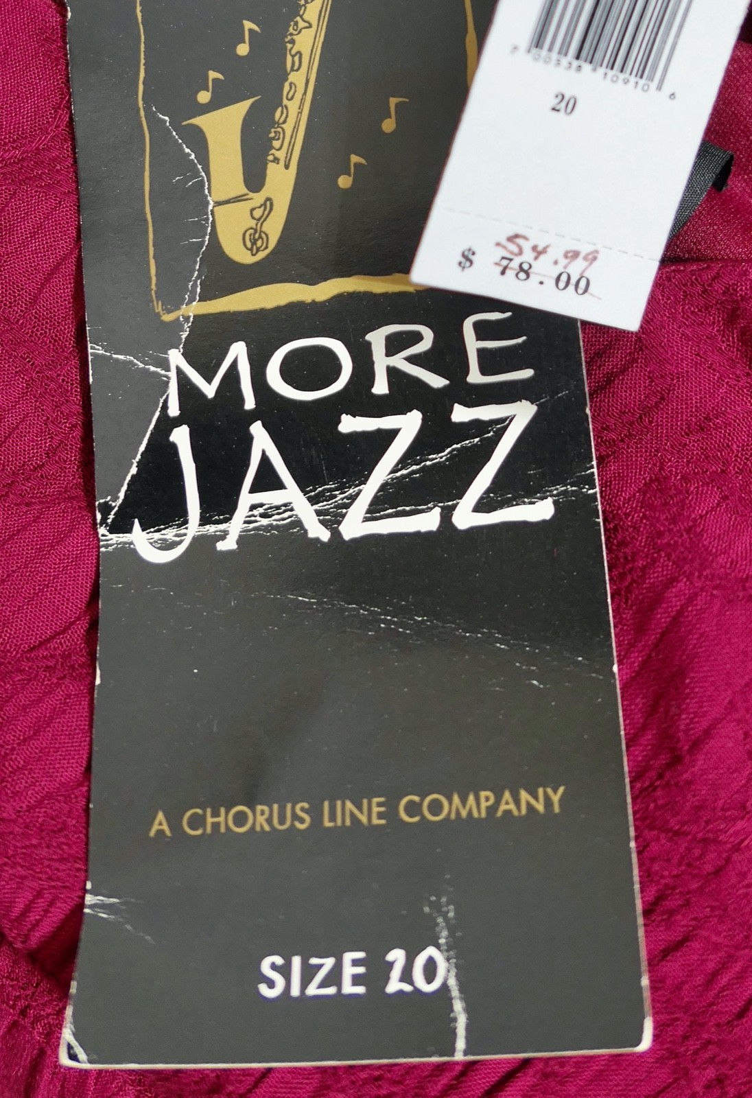 Vintage NOS Nwt Chorus Line More Jazz Red Maroon Layered Tiered Shift Dress 20