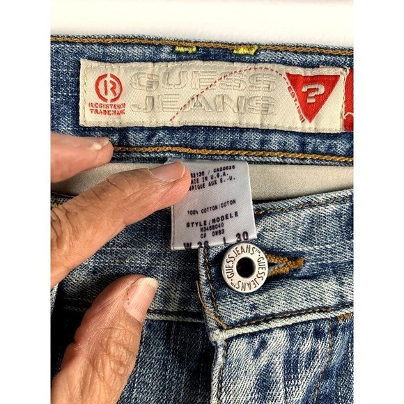 Guess VTG Jeans Utility Cargo Style Light Wash Denim Pants 36×30