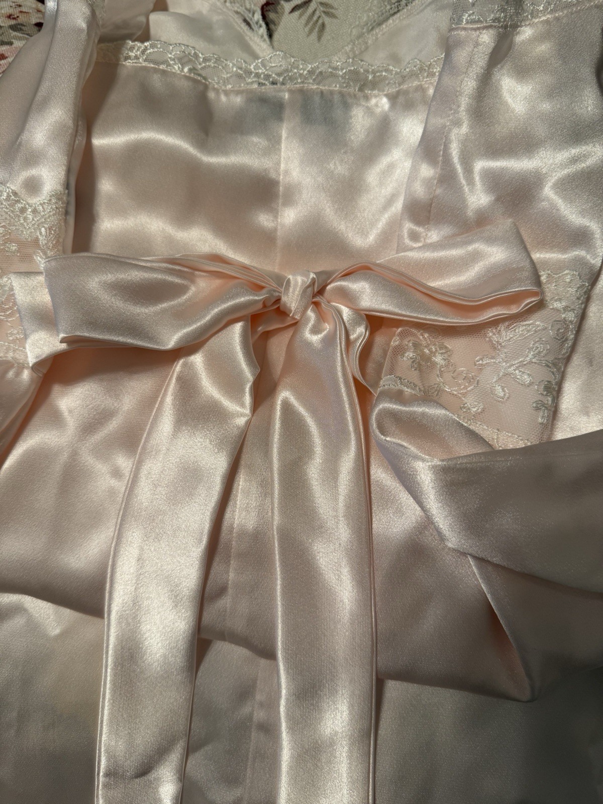 Vintage Harrods London Saxon Lingerie Blush Pink Long Nightgown NEW in Box 1997