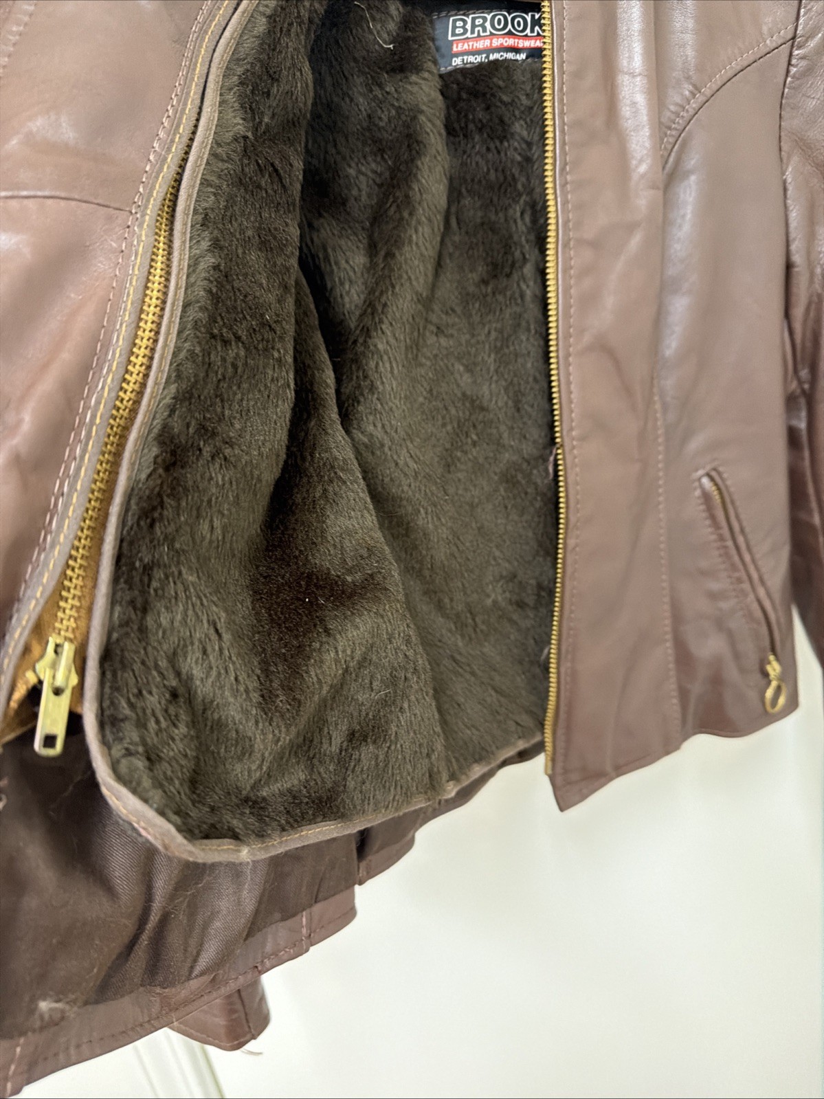 Vintage Brooks Leather Sportswear Jacket Size 30 Brown Cafe Racer Motorcycle