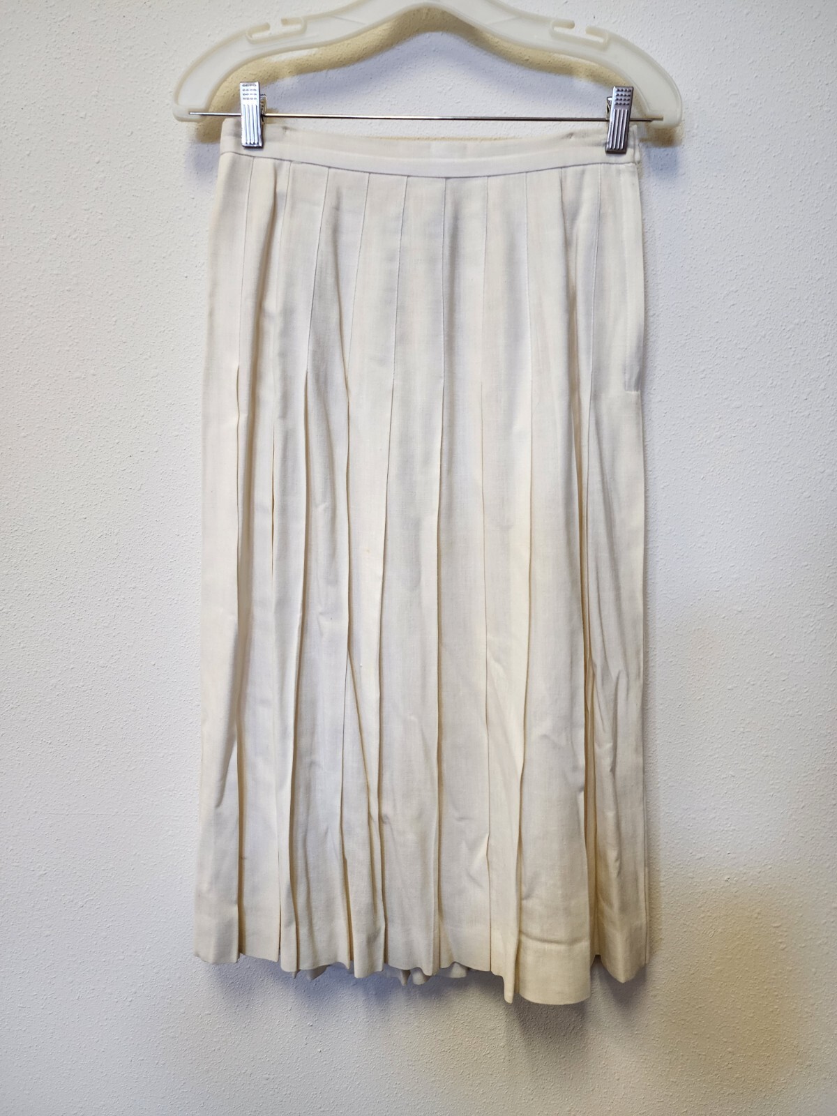Galleria Sport Vintage Petite 8P Rayon Linen Pleated Side Zip Midi Geek Granny