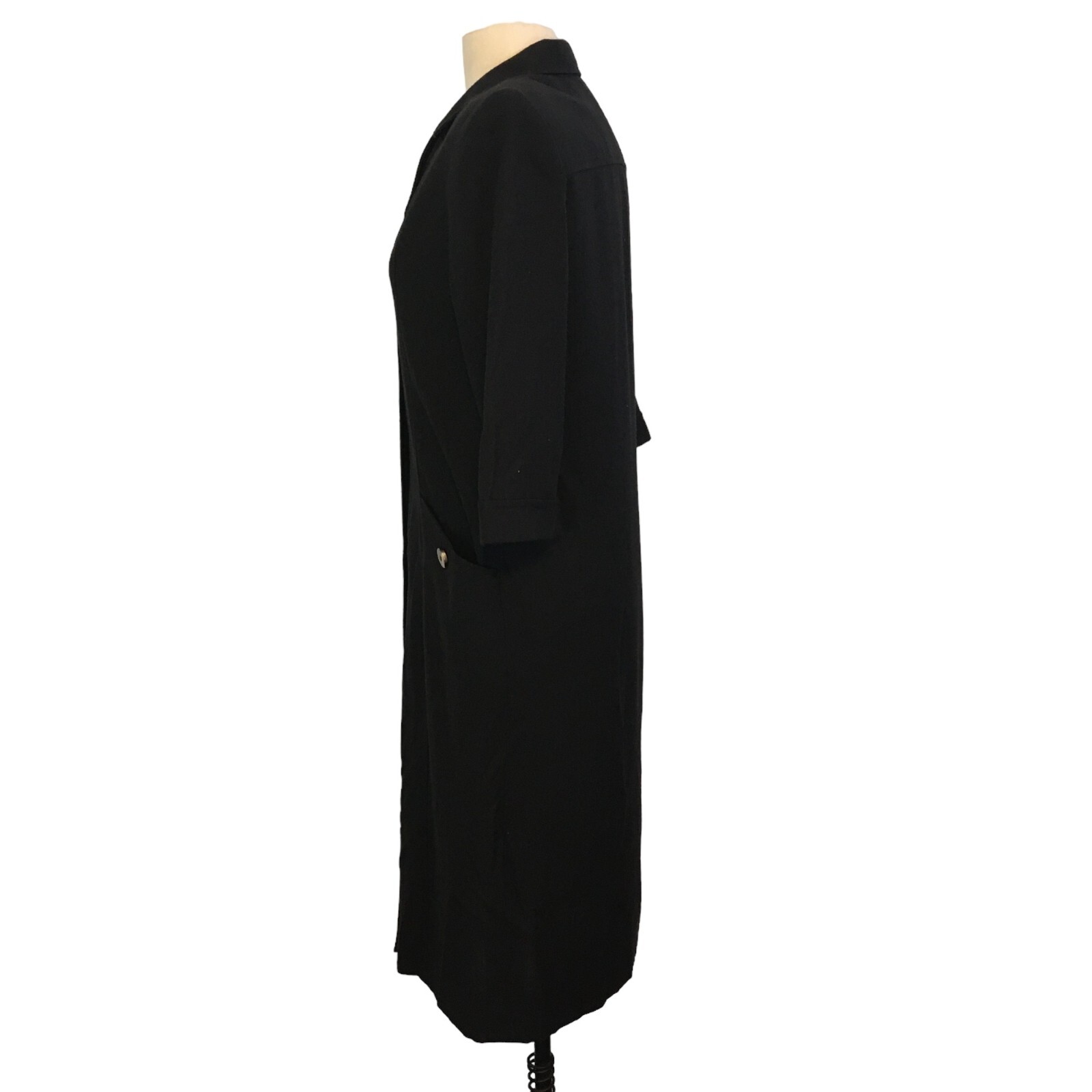 Henry Lee Vintage Womans Black Dress, Shirtdress, Pockets, 8, 40 bust