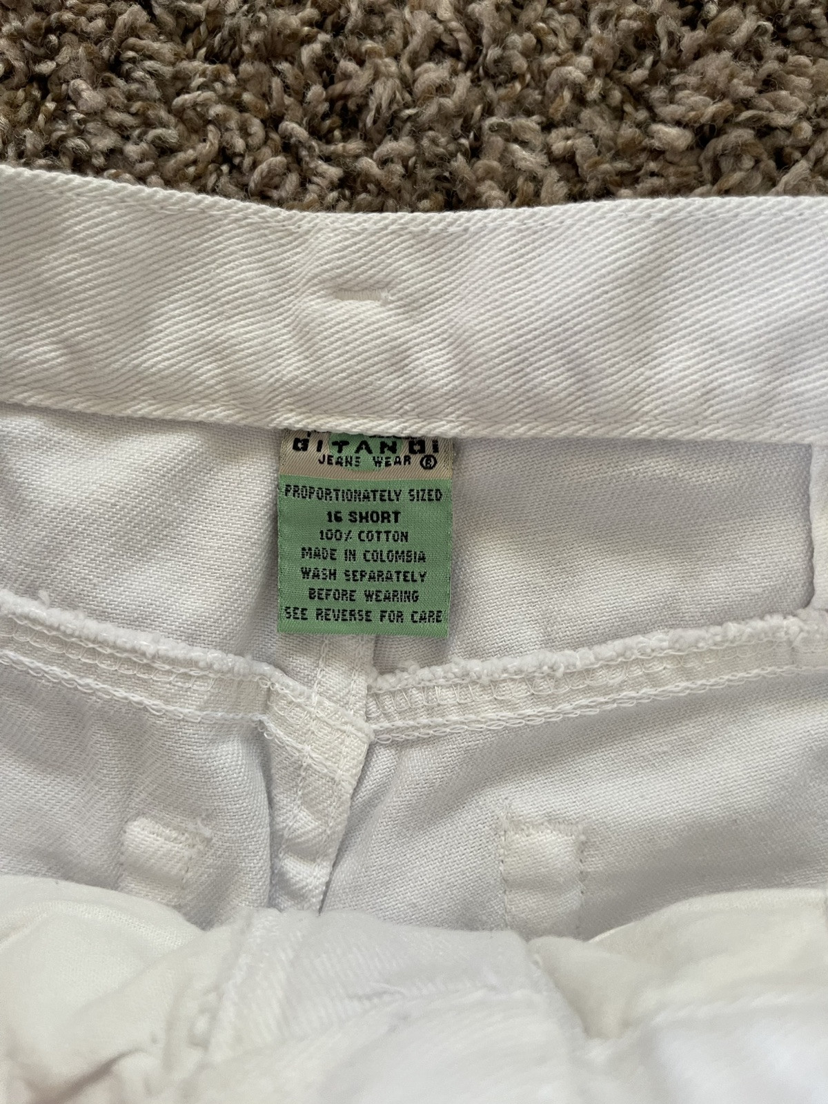 Vintage Gitano White Taper Barrel Mom Pants Size 16 Short 28 29
