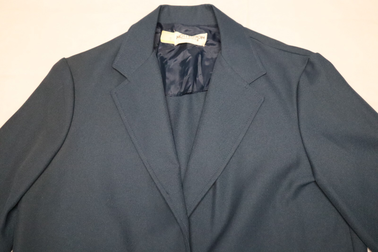 Vintage 1970s MOTIVATION by RUSS TOGS womens blue gray blazer size 16 (NWT)