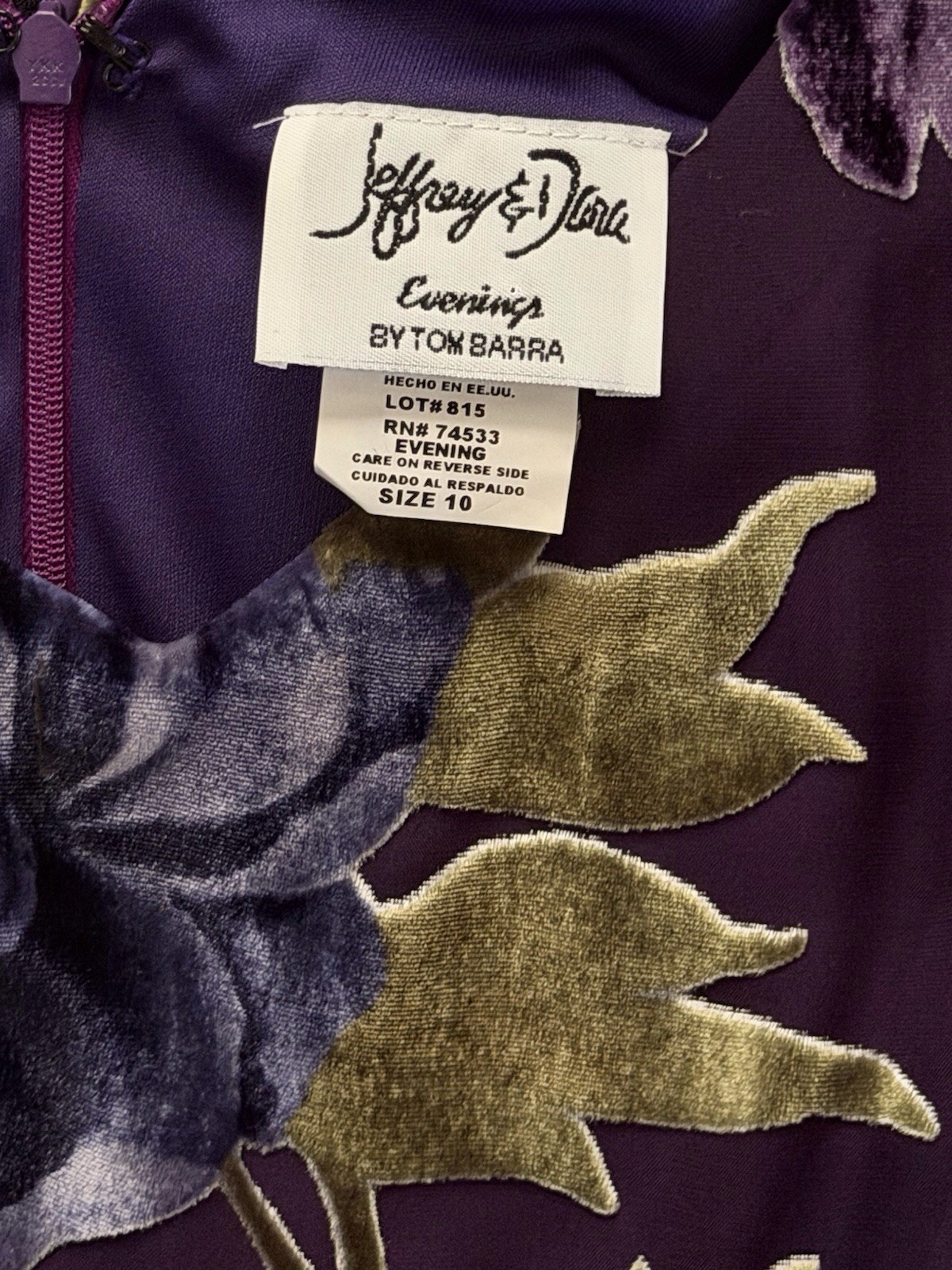 Vintage Jeffery & Dara Purple 2Pc Floral Jacket Blouse Sleeveless Dress Sz 10