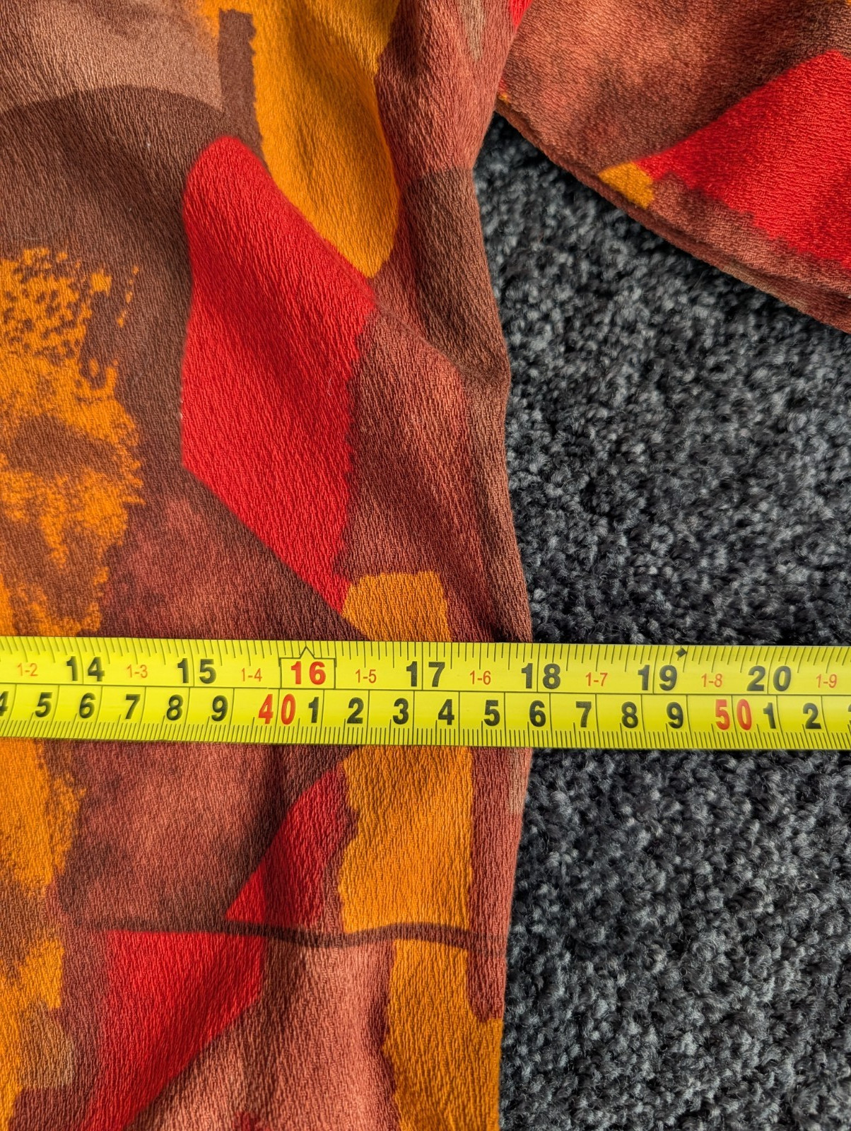 Vtg 70s Bark Cloth Caftan Dress MuuMuu Hand Made Abstract Geometric Hippie Boho