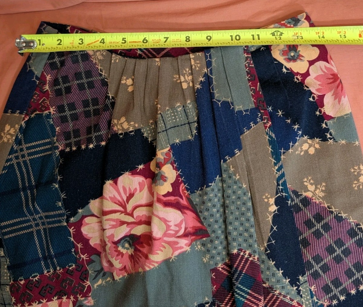 Vntg 90s Wrap Skirt Cambridge Dry Goods Patchwork Cotton Cottagecore Boho Maxi L