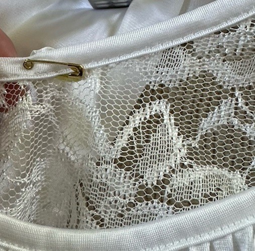 Koret White Nylon and Lace Nightgown Bridal Boudoir Romantic Vintage Medium USA