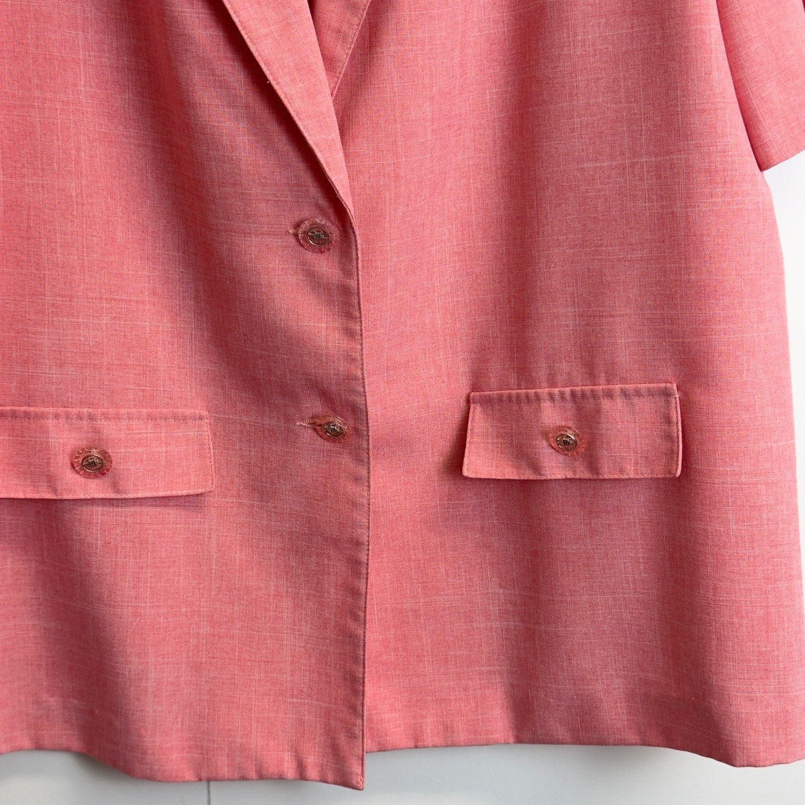 Nikki Vintage Pink Skirt Suit Set Short Sleeve Blazer Elastic Waist Skirt 3X