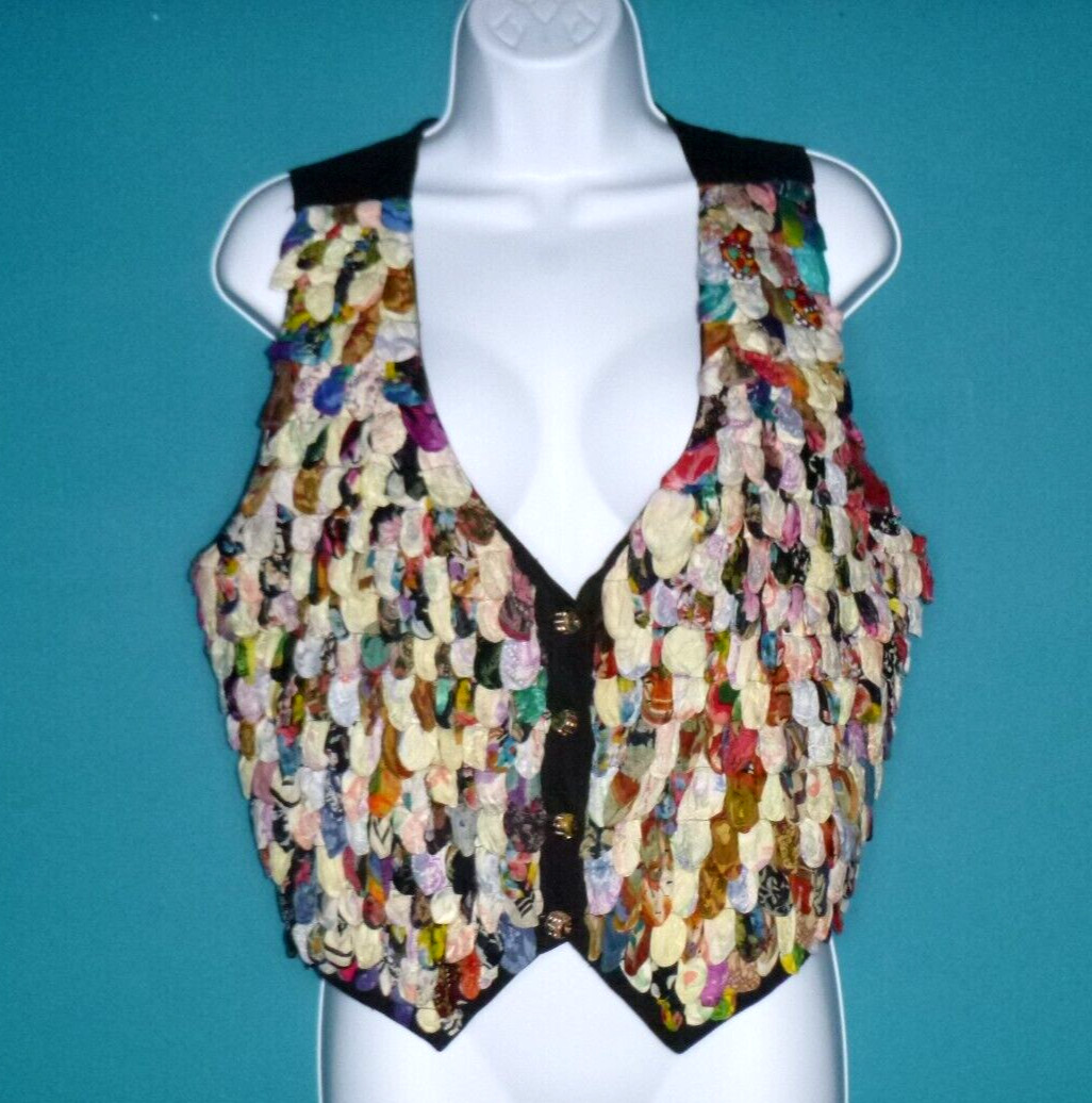 Vtg 80s SML Sport Embellished Vest Sz S/M