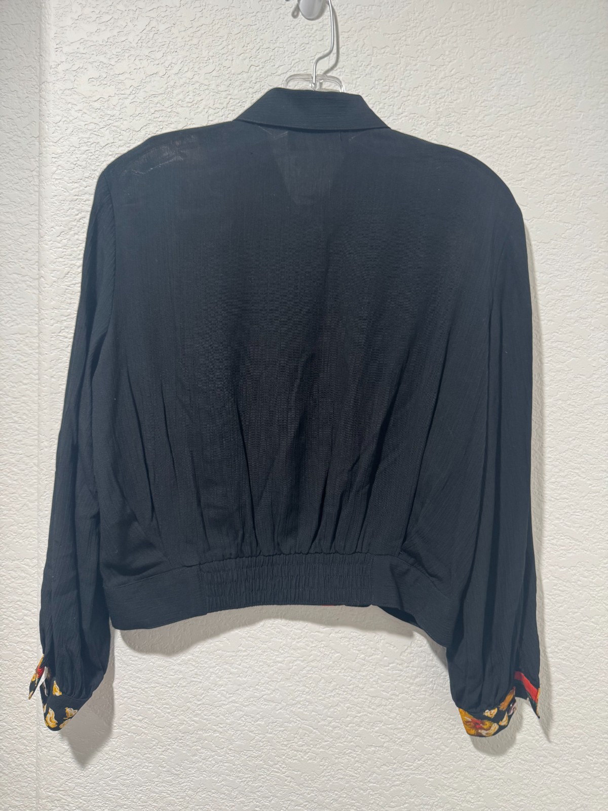 Vtg 90s Button Jacket Top Western Ranch Fringe Chickens Roosters Sz 2 USA Rayon