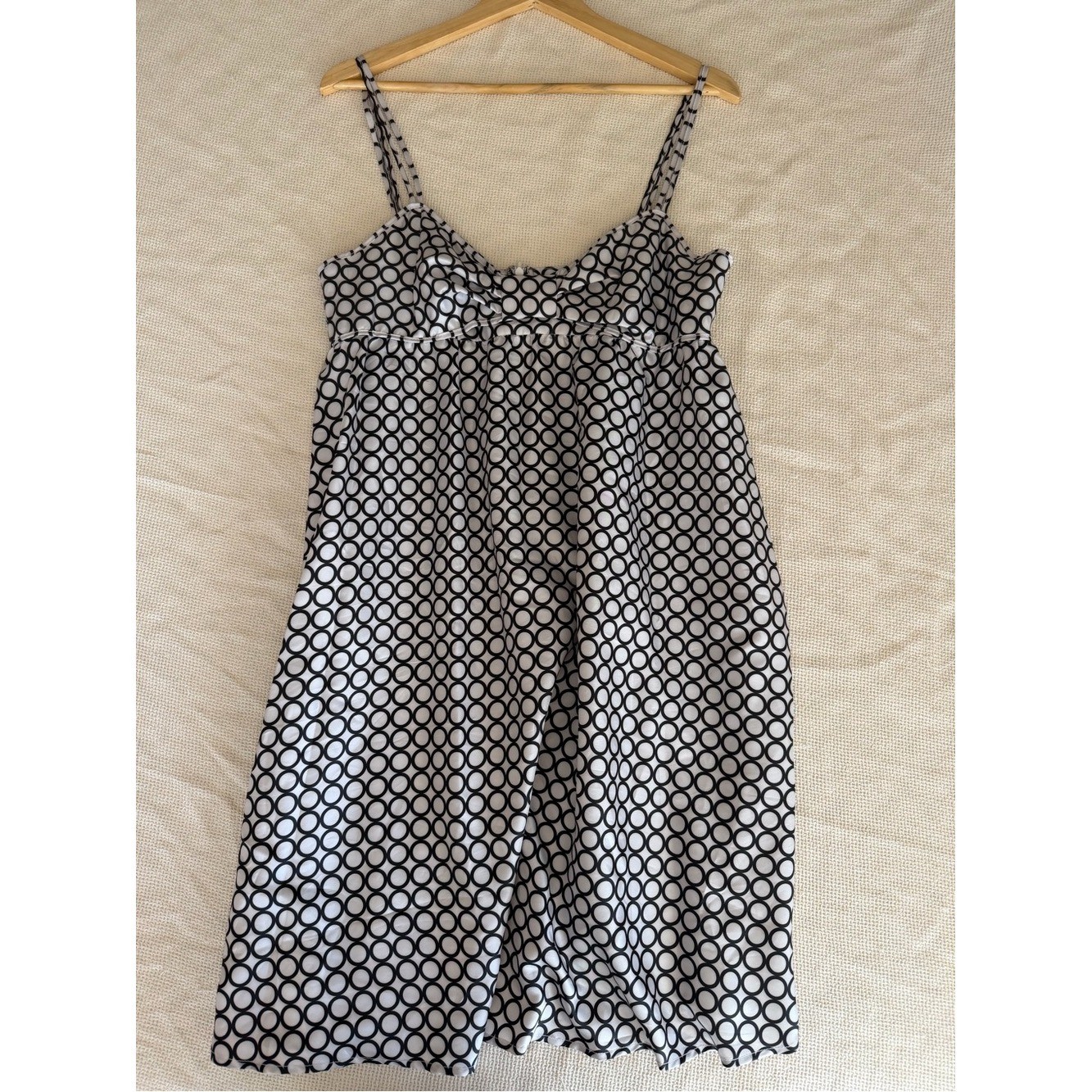 Vintage Volcom Y2K Polka Dot Spaghetti-Strap Skater Mini Dress – Black & White