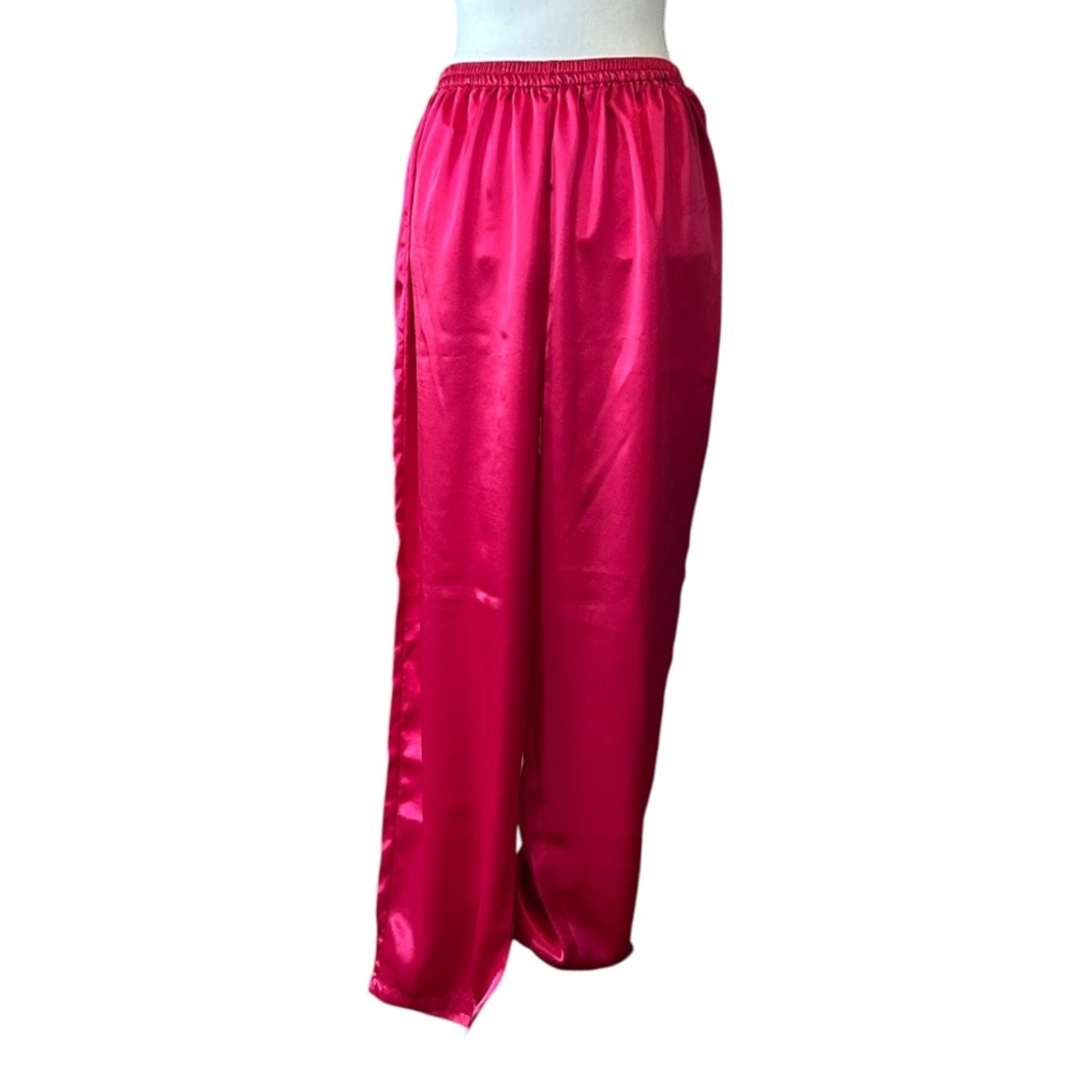 Vintage Victoria’s Secret Gold Label Satin Pajama Bottoms Sleep Pants Berry Med