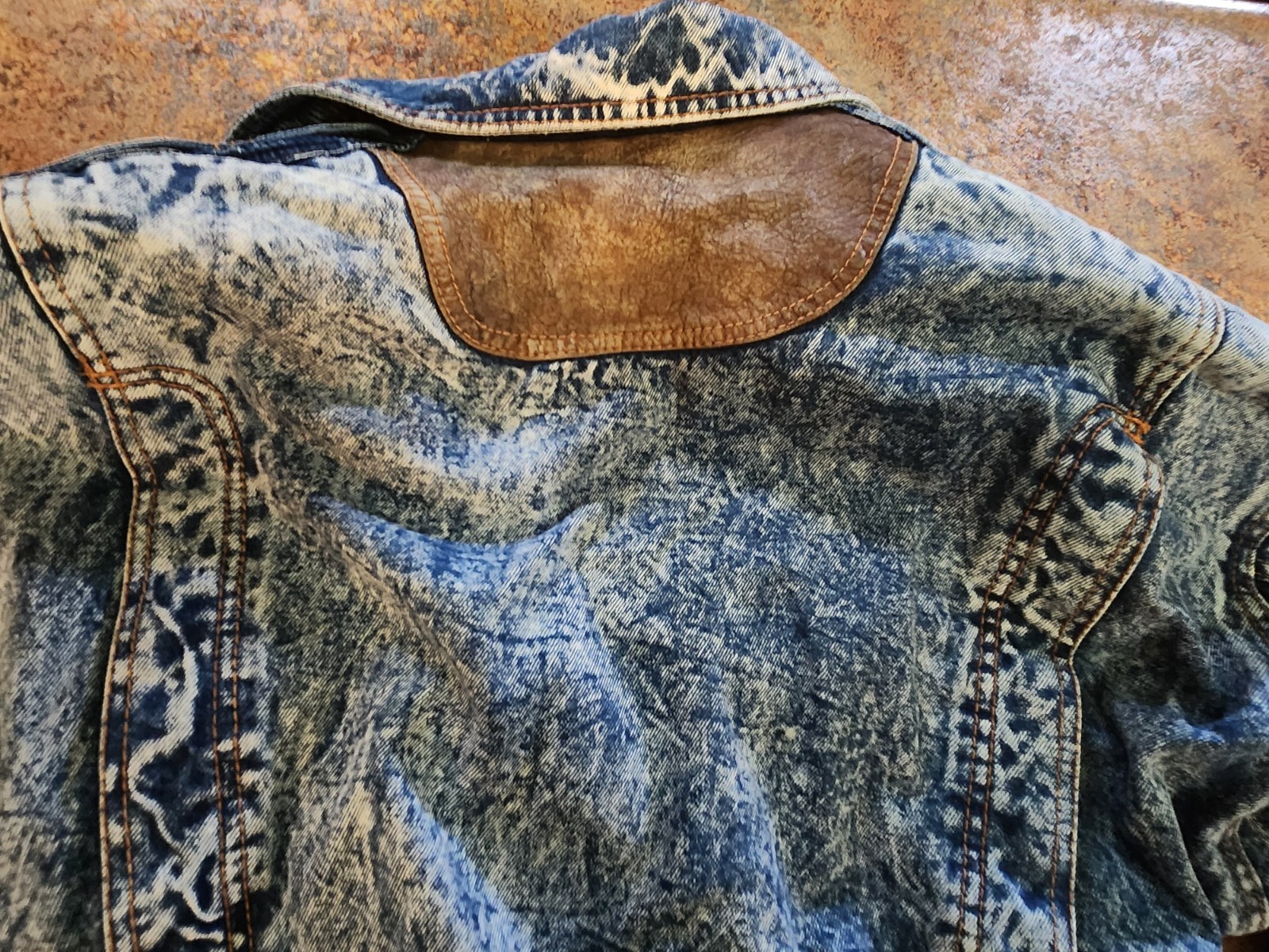 Vintage 80’s Giacca by J. Gallery Acid Wash Jean Jacket w/Leather/Corduroy Sz L