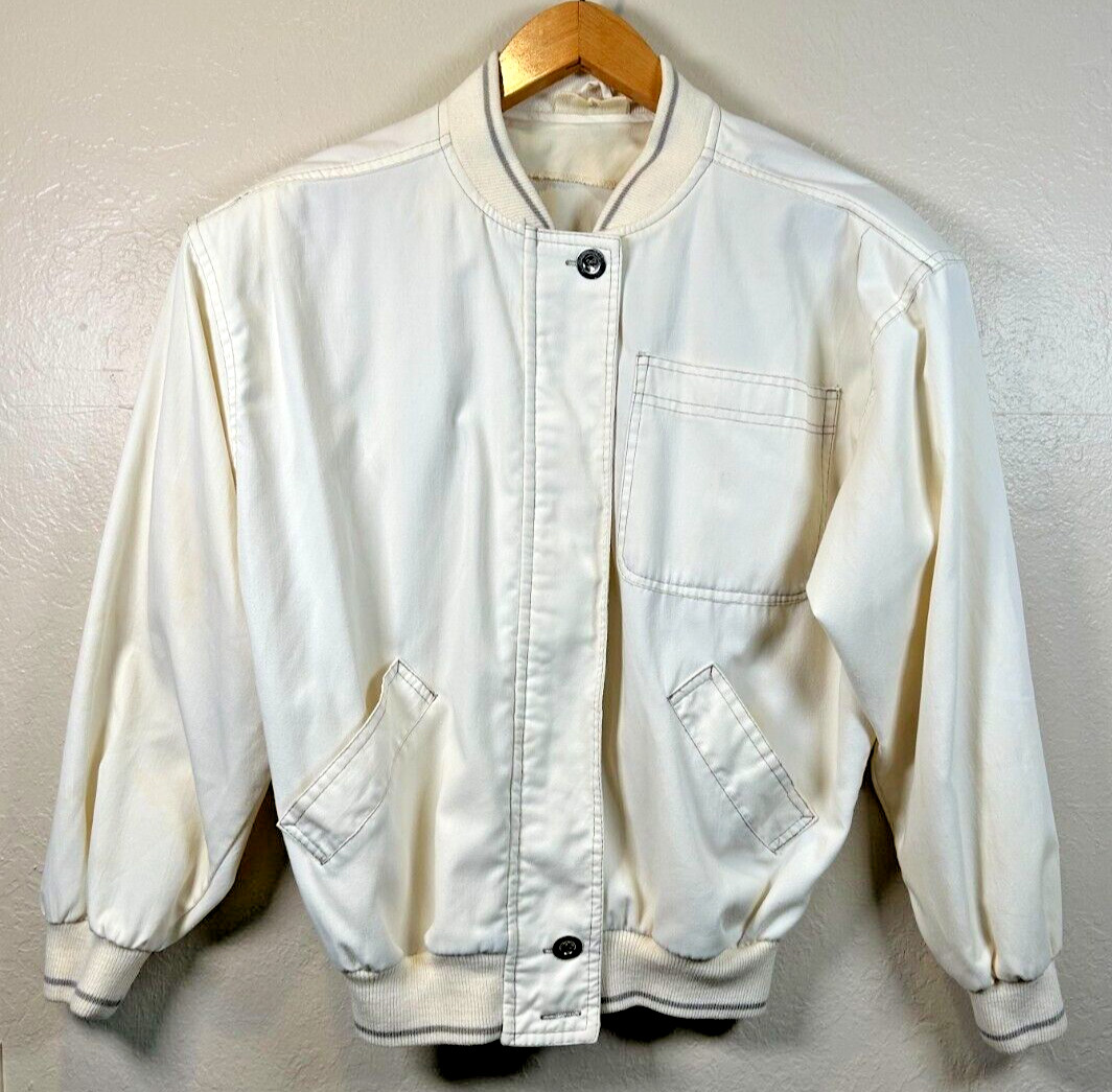 Made in USA VTG 80s Hunter’s Glen Women’s Medium Jacket Shoulder Pads Button & Z