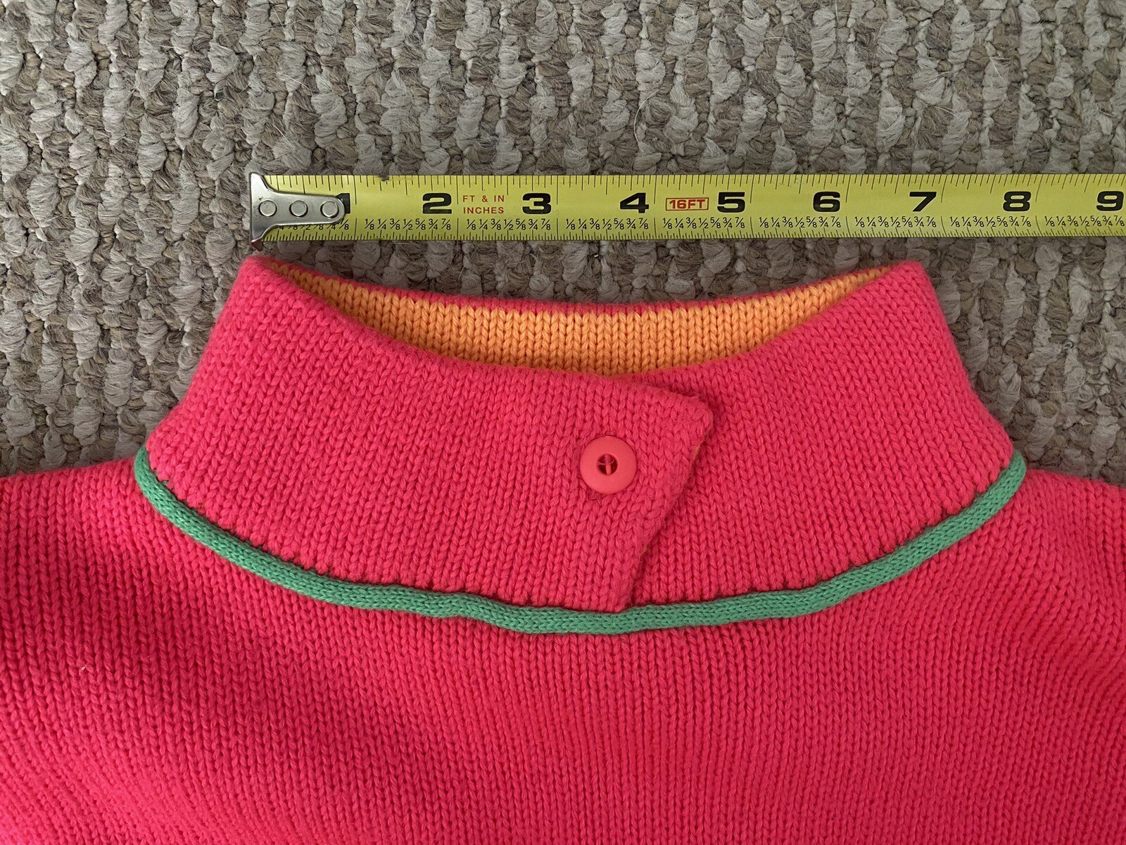 Vintage 80’s Obermeyer Neon Pink Sweater Retro Ski Sweater Medium