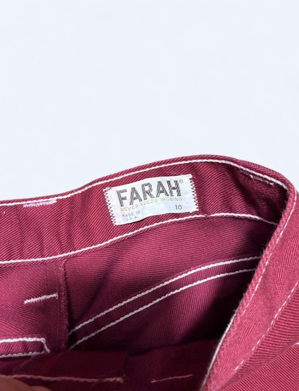 Vintage 1970’s/80’s Farah Double Front Pocket Pink Panther Patch Pants Size 10