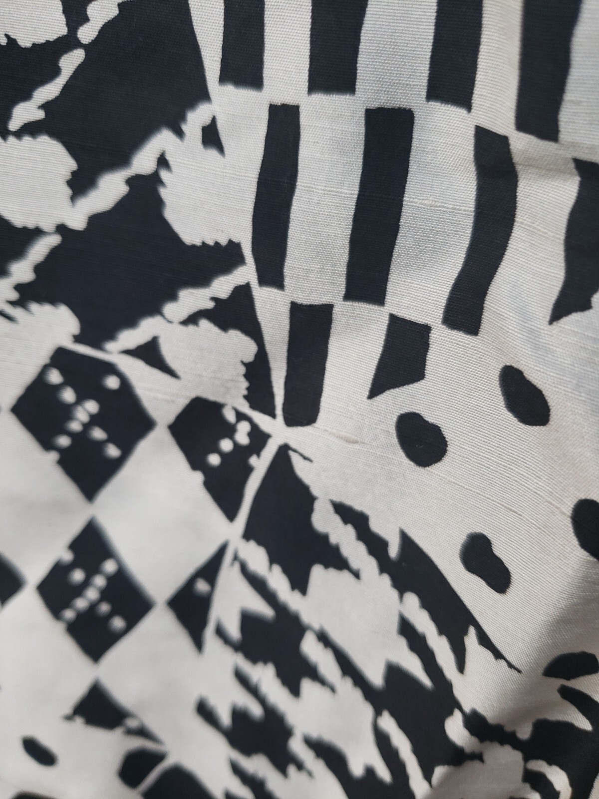 VTG 90s Cache Black White Print All Silk Mini Skirt Sz 8 Club Cougar Y2K FLAWS