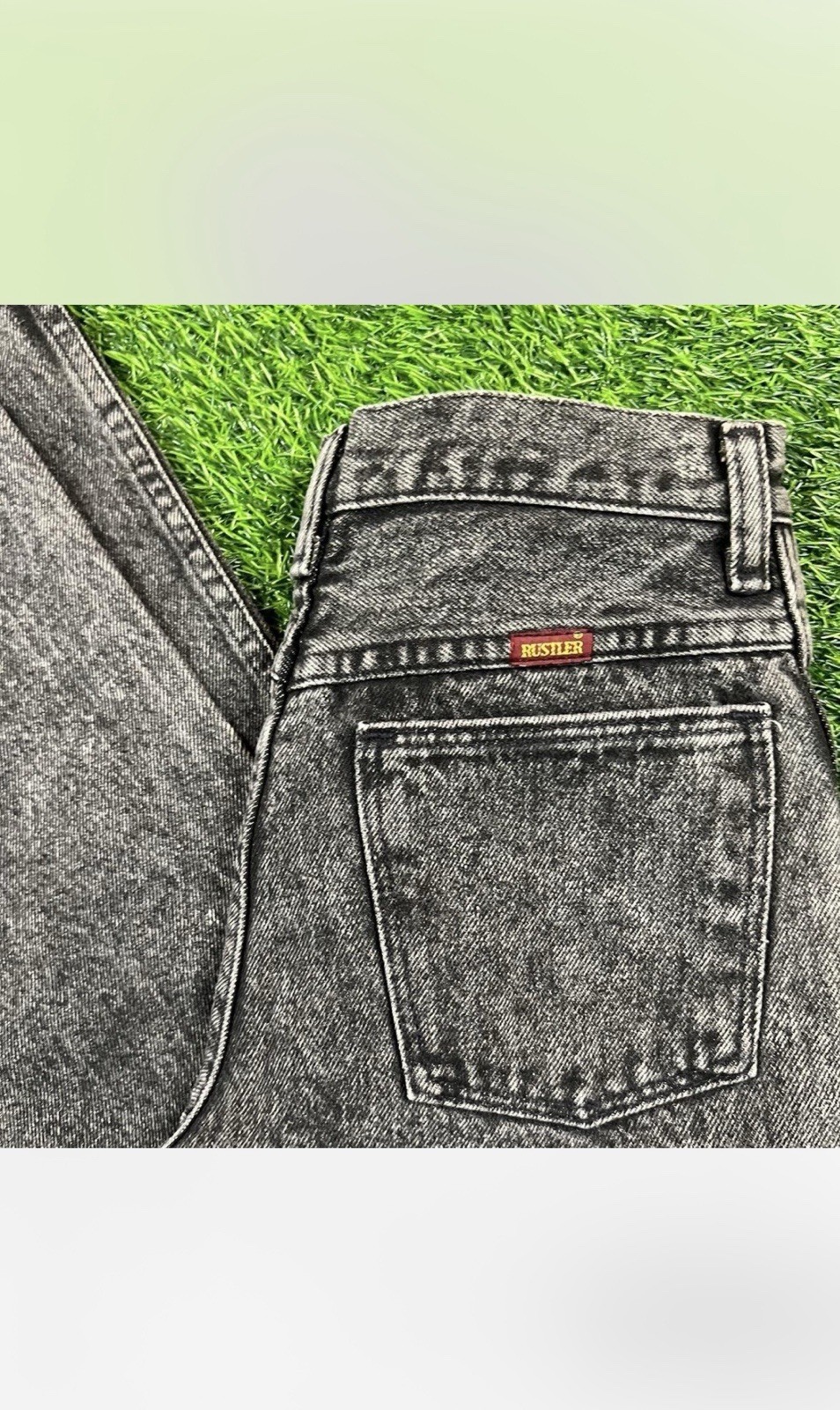 Vintage 80s Black Rustler Straight Leg Jeans Acid Wash Stone Wash
