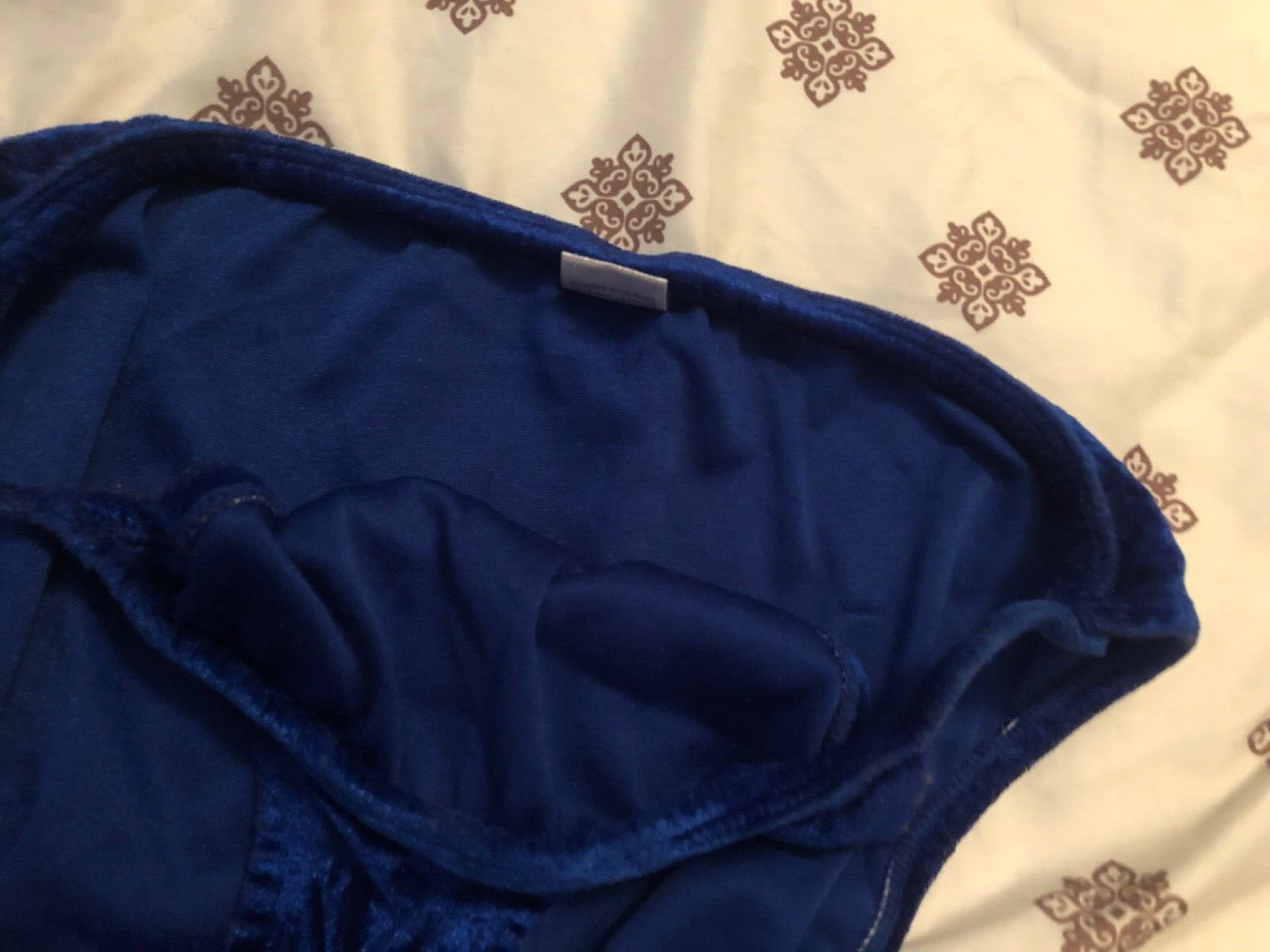 VTG St Eve Intimates Velvet Shiny String Bikini Panty Sz-6/M