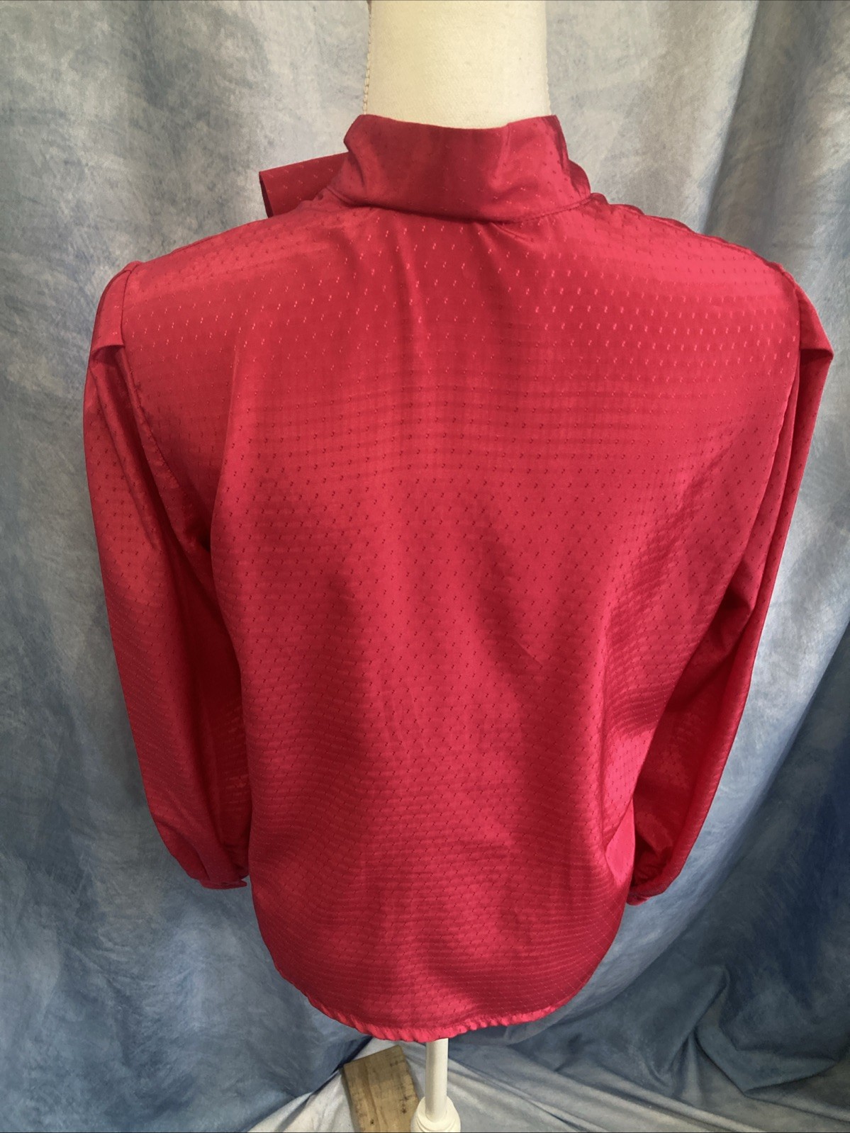 VTG 80s Miss Sophisticates Pendleton Hot Pink Pussybow Secretary Blouse 7/8 XS/S