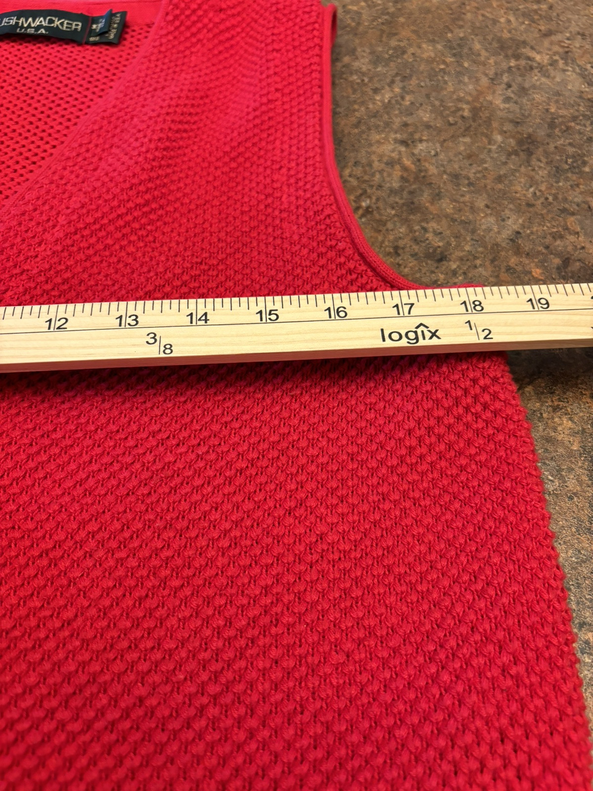 Vintage BUSHWACKER Original Red Grandpa Style Sweater Vest Medium