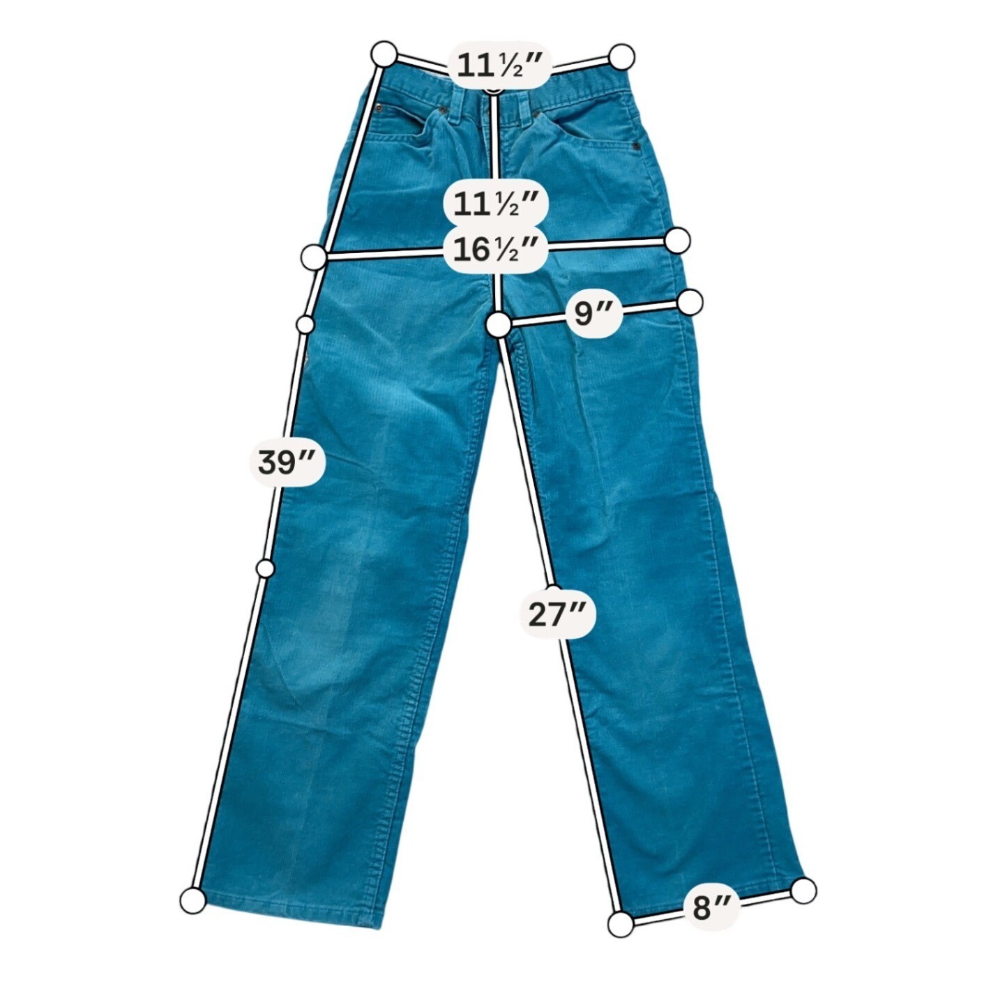 Sears Tough Skins Women 23 Teal Good Button Fly High Rise 70