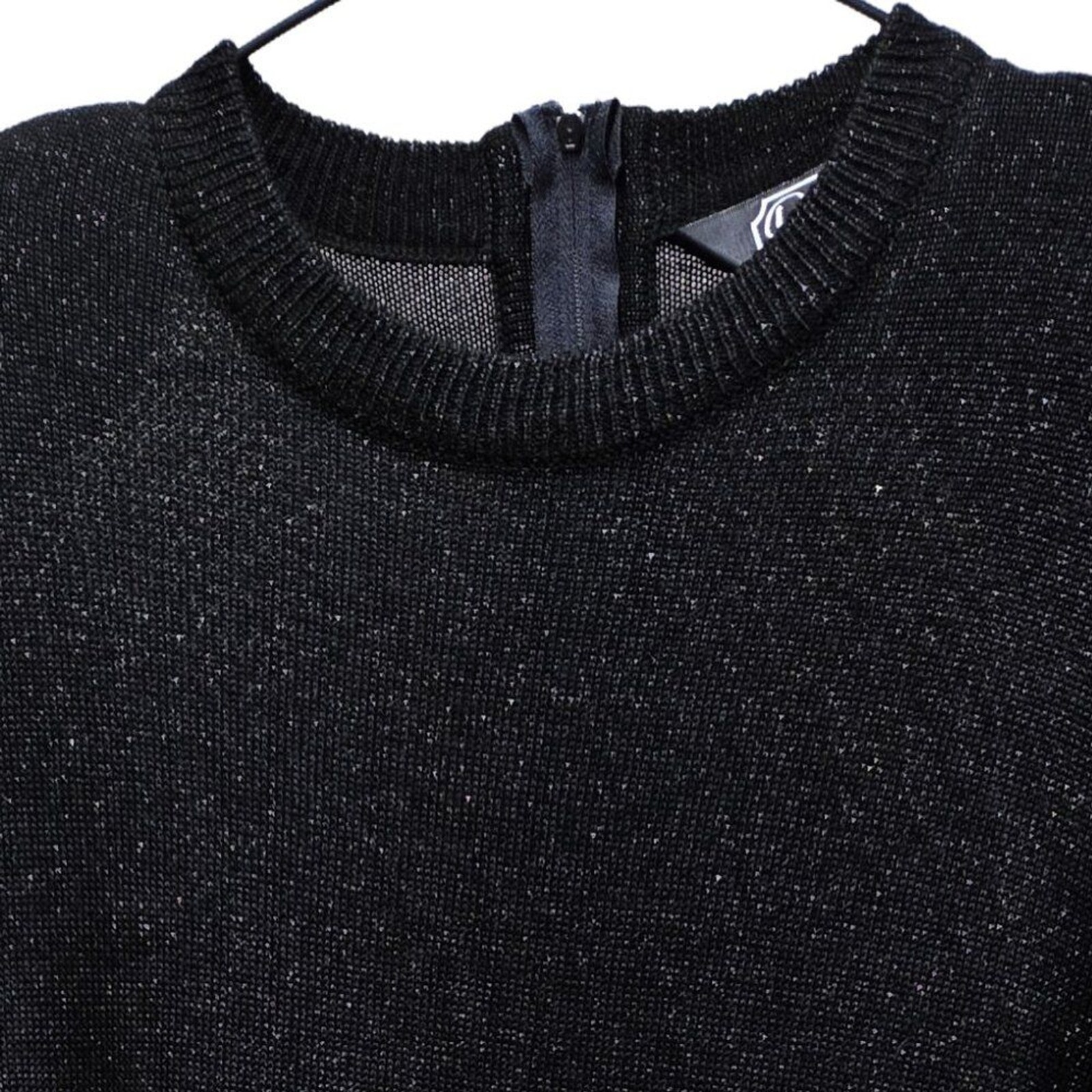EUC VINTAGE ROCHELLE CALIFORNIA ACRYLIC LUREX SHIMMER BLACK PULLOVER SWEATER