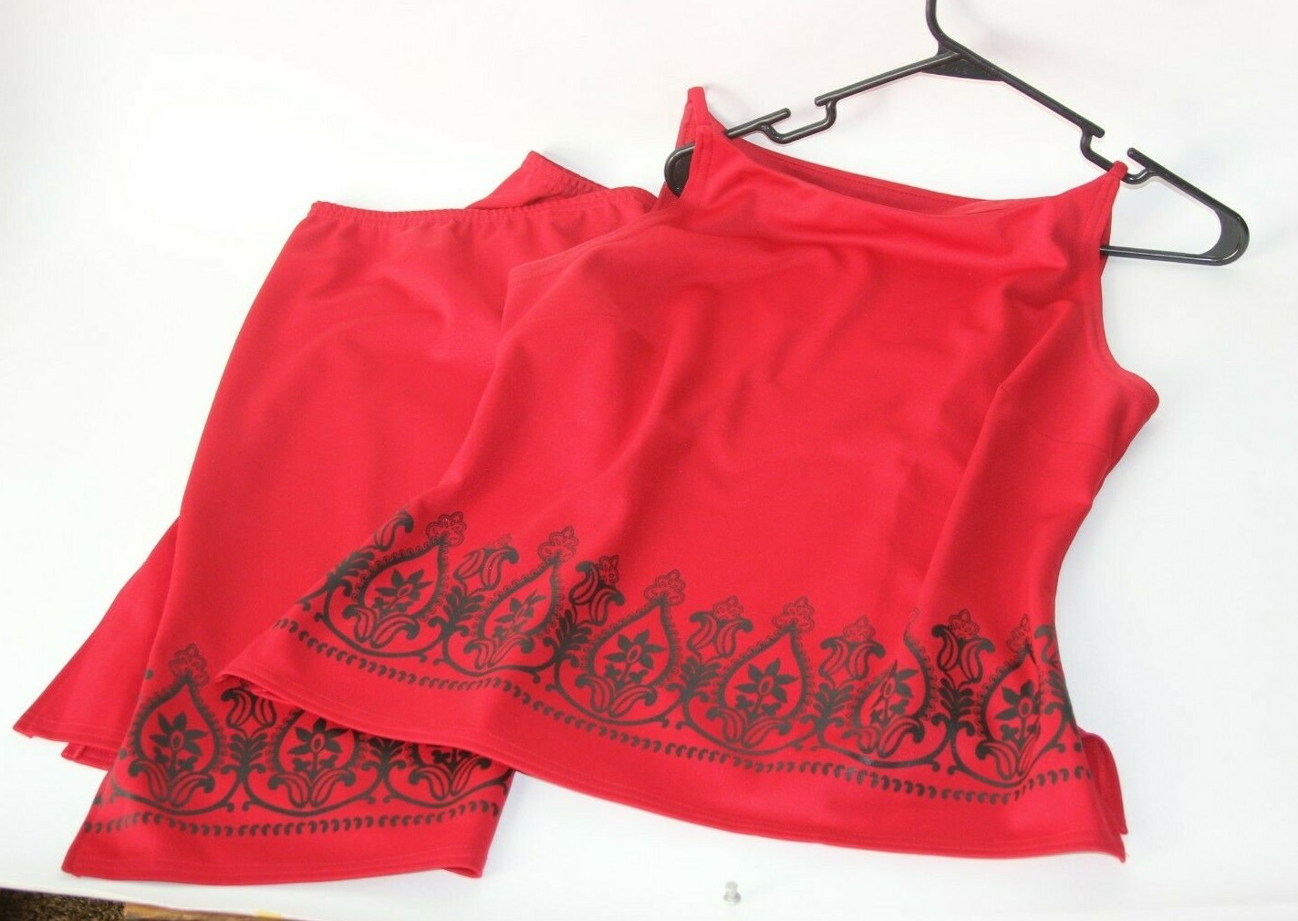 Vintage 90s BIA (Born In America) Red & black Skirt & tank top outfit Size large